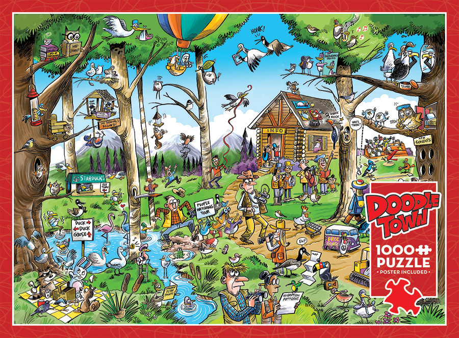 Cobble Hill Cobble Hill 1000  - Doodle Town : Birdwatcher's Paradise