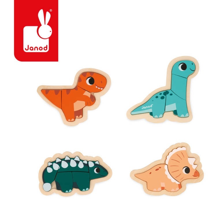 Janod Janod 4 puzzles évolutifs les Dino