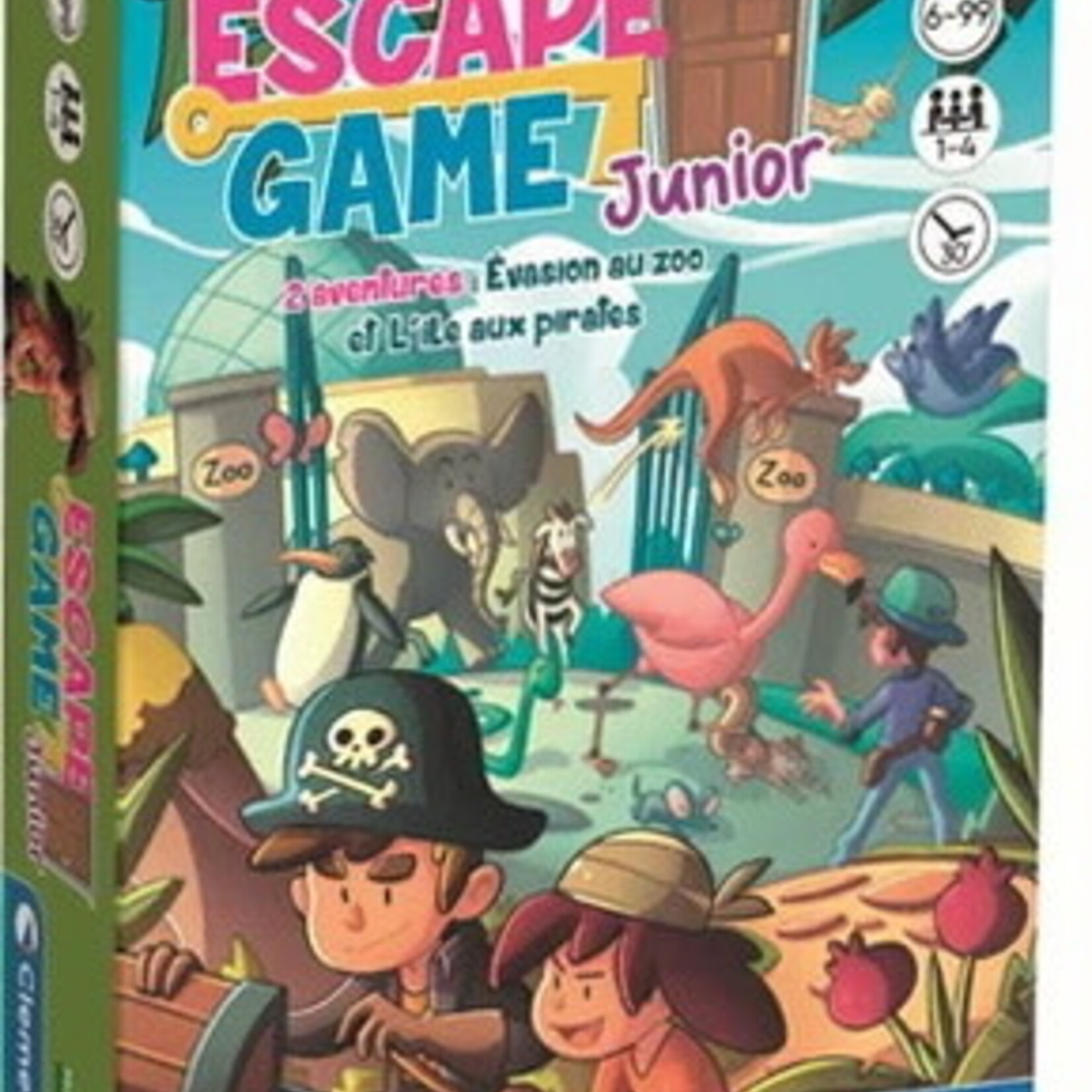 Clementoni Escape Game Junior 2 aventures  Zoo et Pirates