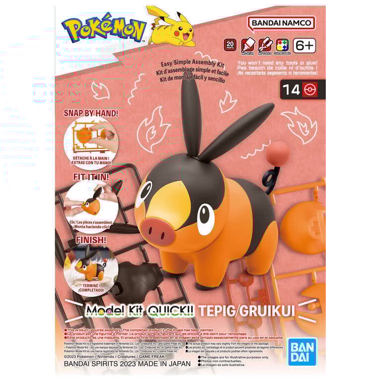 Bandai Bandai Namco Plastic model kit Pokémon Tepig/Gruikui