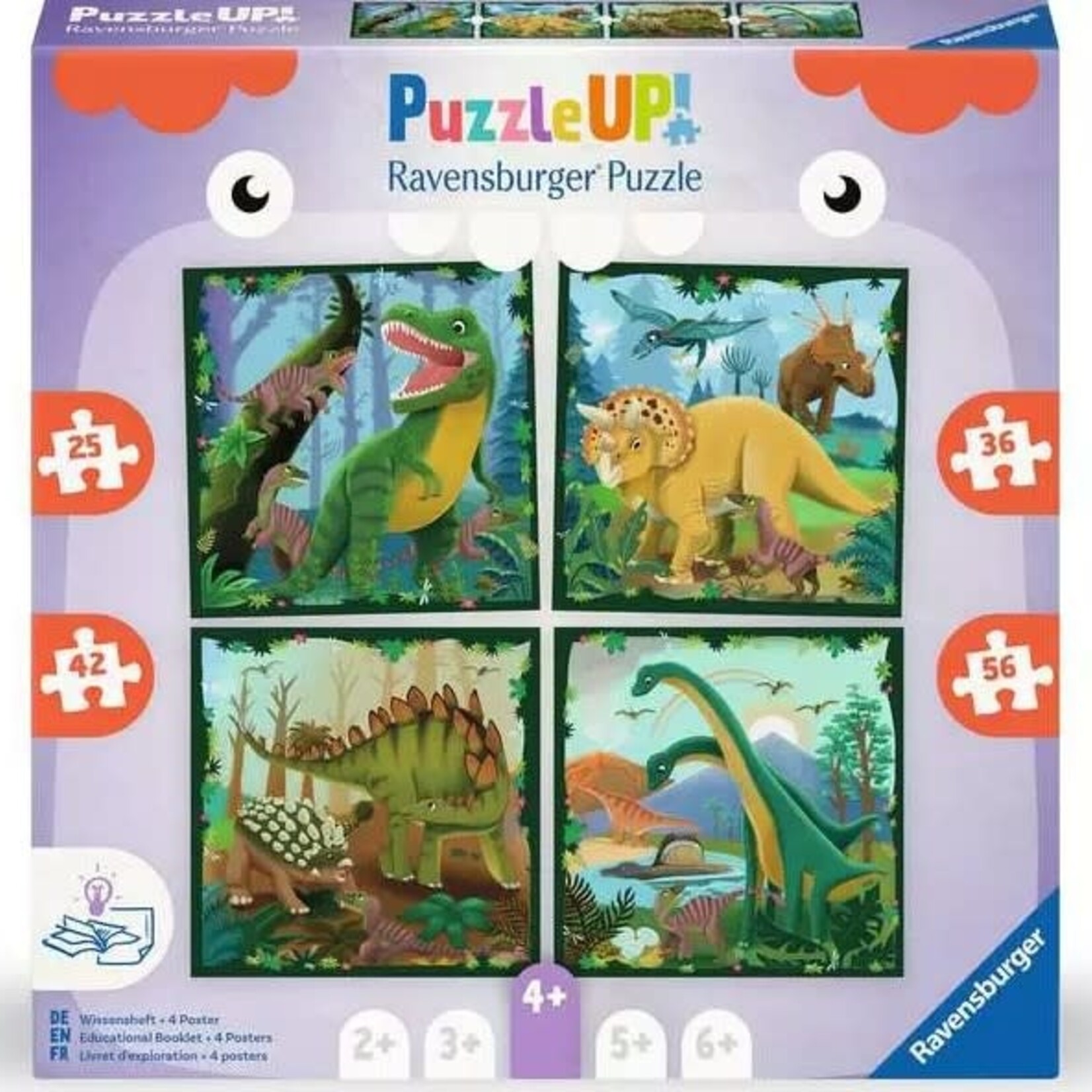 Ravensburger Ravens 25 - 36 - 32 - 56 - Puzzle Up - Dinosaures