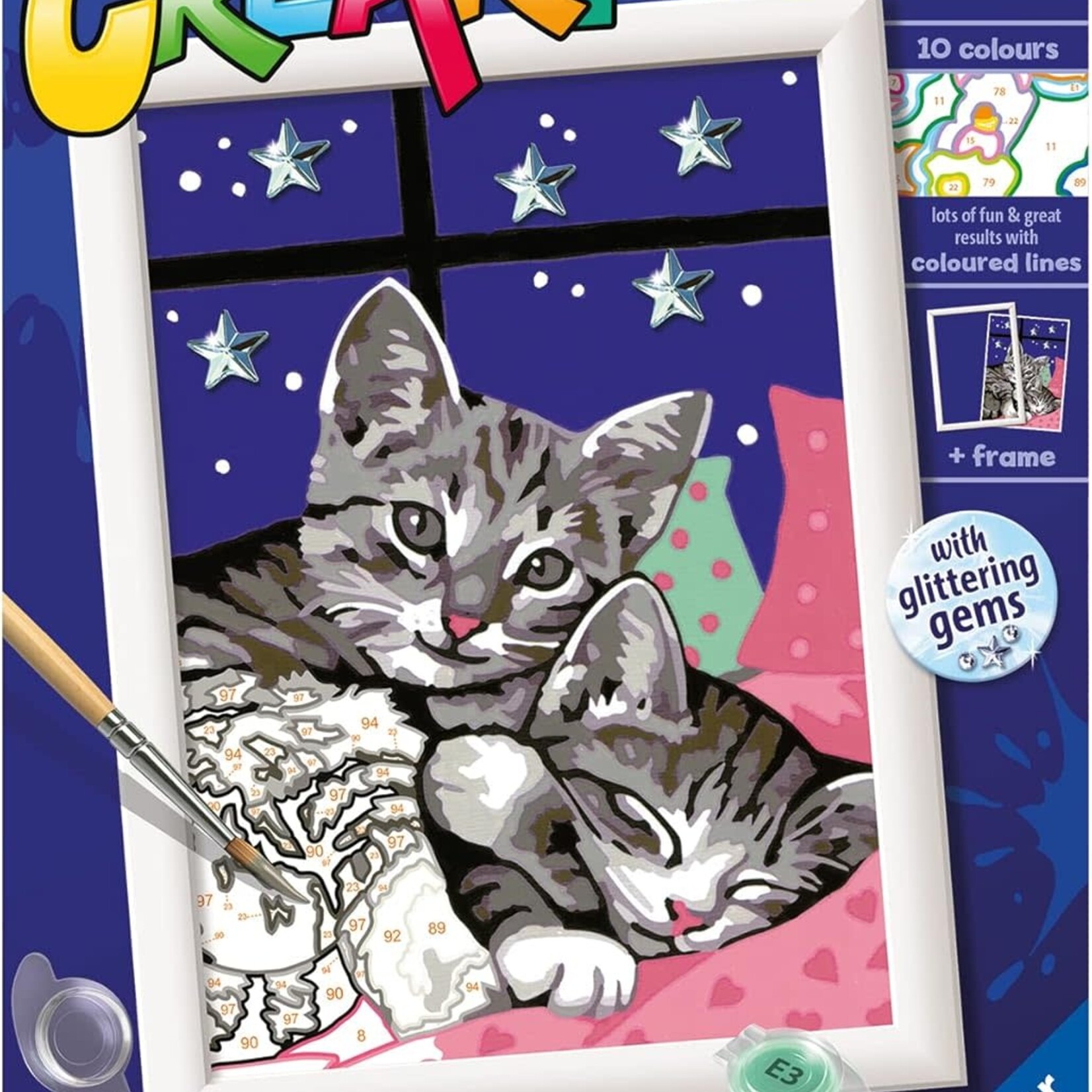 Ravensburger CreArt Peinture par numéros avec pierres  brillantes sleepy kitties