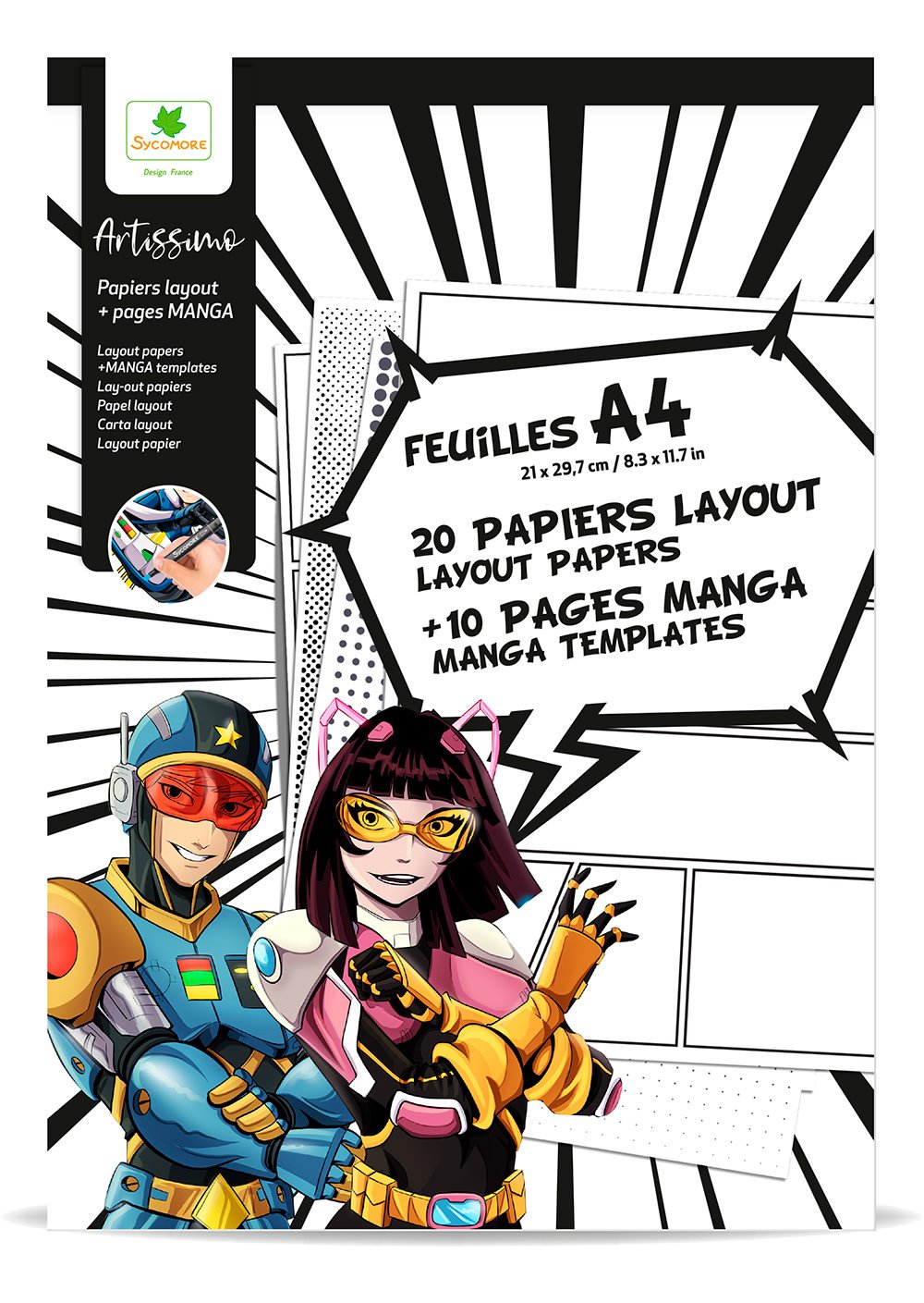 Sycomore Artissimo - 30 Papier Layout et 10 pages manga