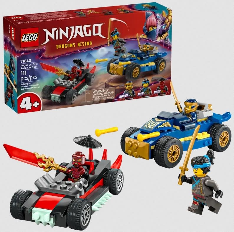 Lego Lego 71840 Ninjago - Le duel de voitures de course entre Rogue et Drix