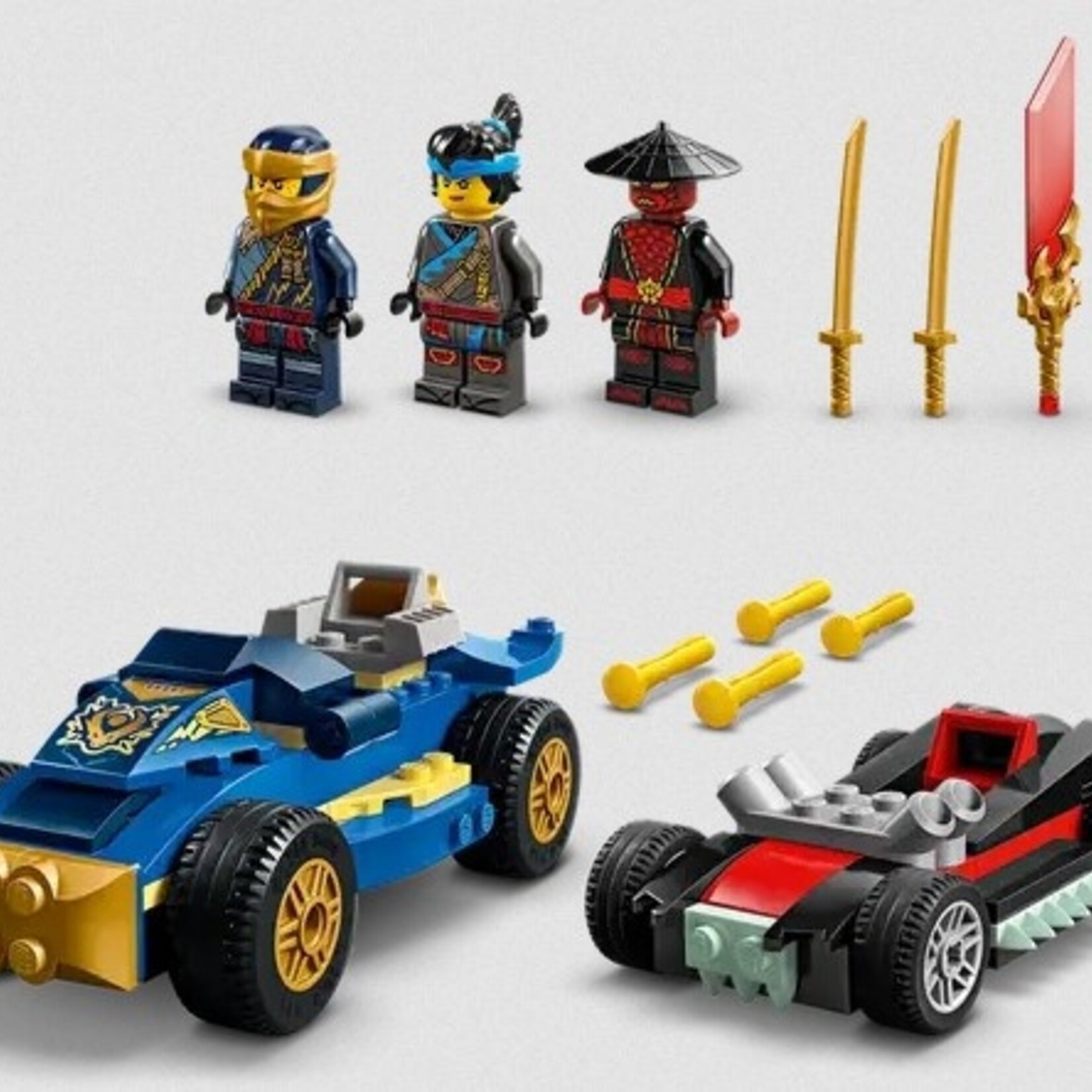 Lego Lego 71840 Ninjago - Le duel de voitures de course entre Rogue et Drix