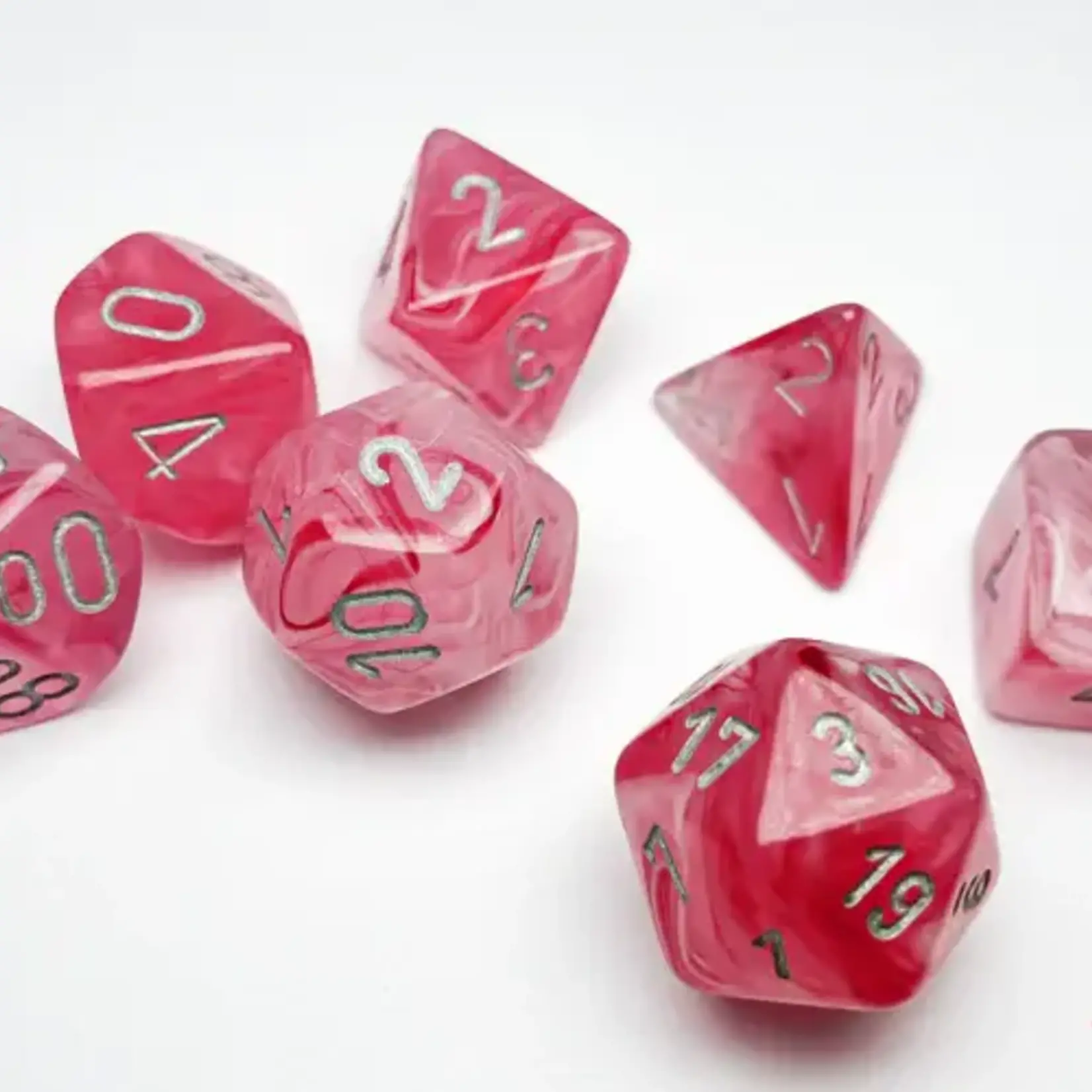 Chessex Chessex - Dés fantôme luminary - Rose et argent