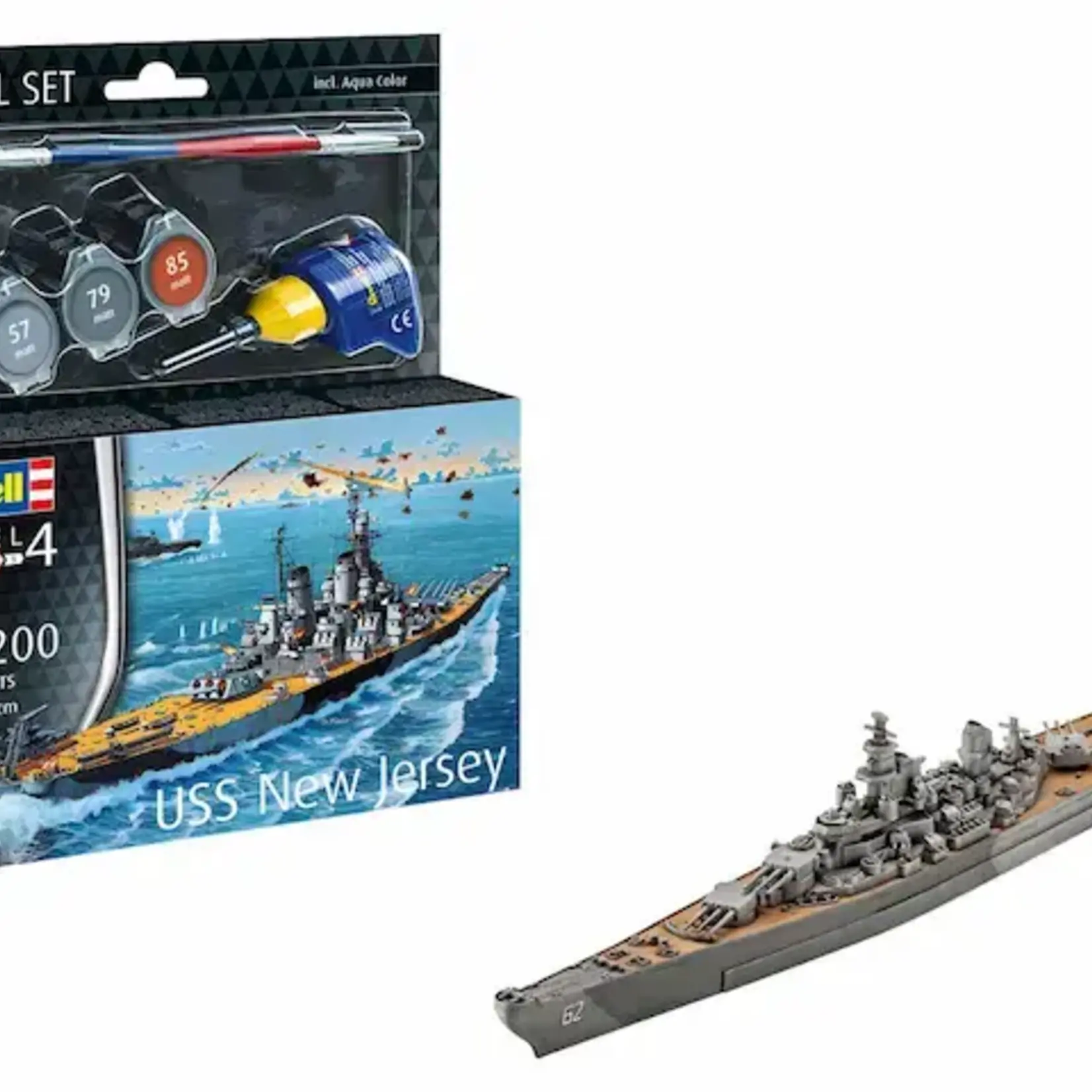 Revell Revell Level 4 navire USS New Jersey avec peintures, colle et pinceau