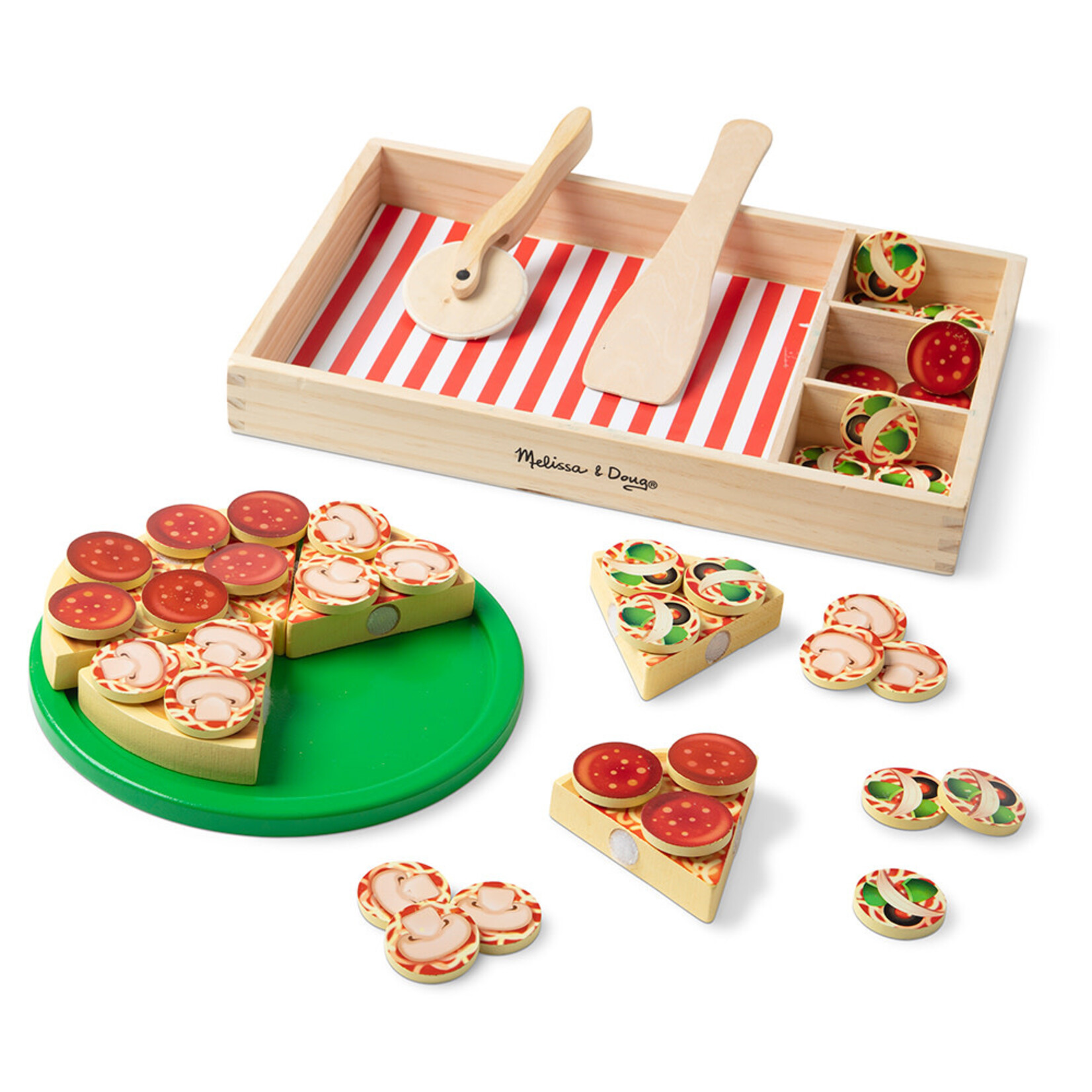 Melissa & Doug M&D - Pizza en Bois 36 Garnitures