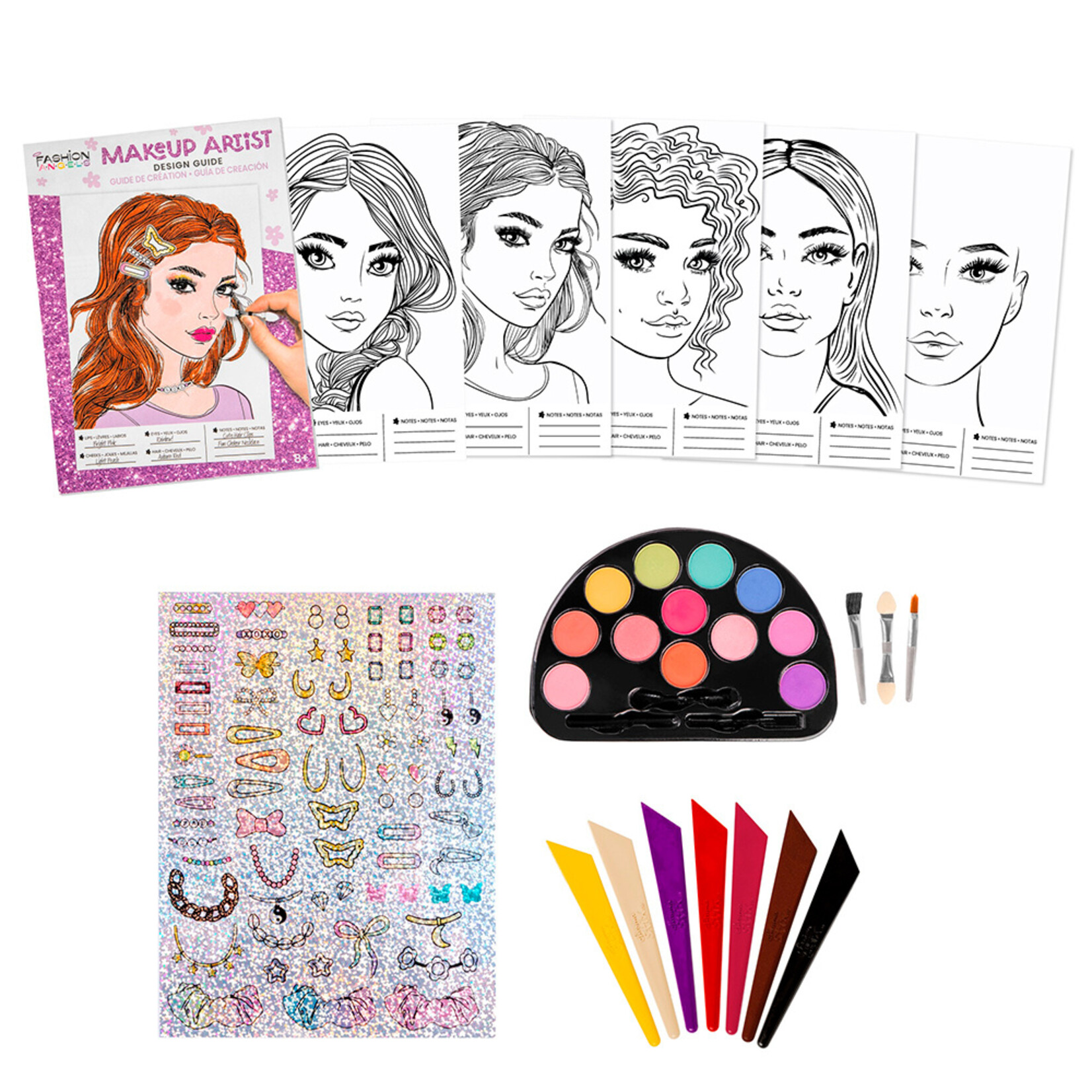 Fashion Angels Fashion Angels - MakeUp Artist - Ensemble de Croquis de stylist de maquillage