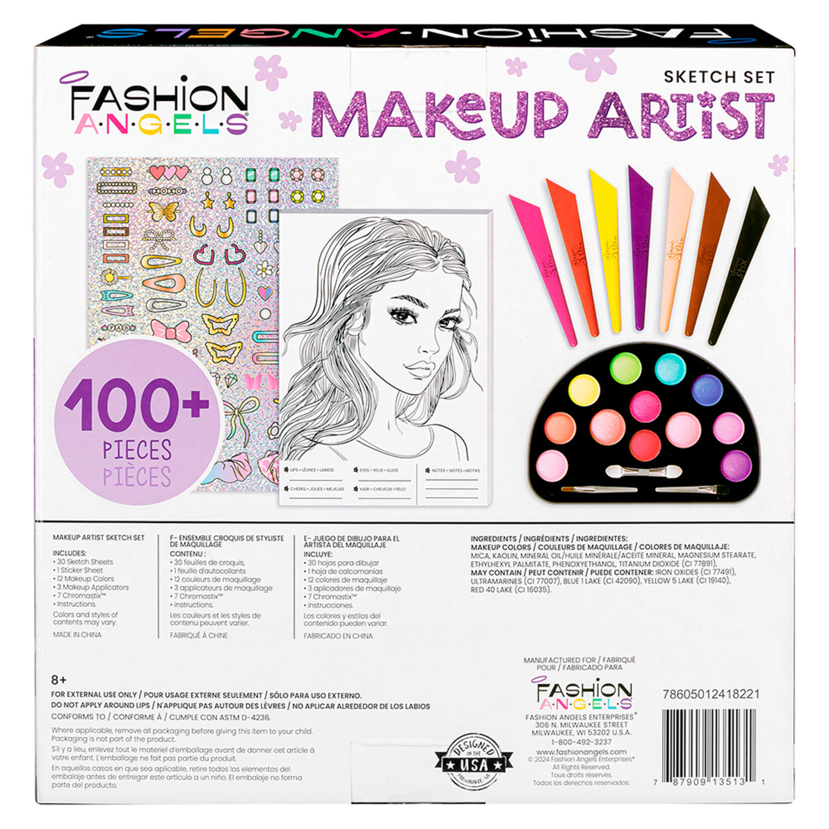 Fashion Angels Fashion Angels - MakeUp Artist - Ensemble de Croquis de stylist de maquillage