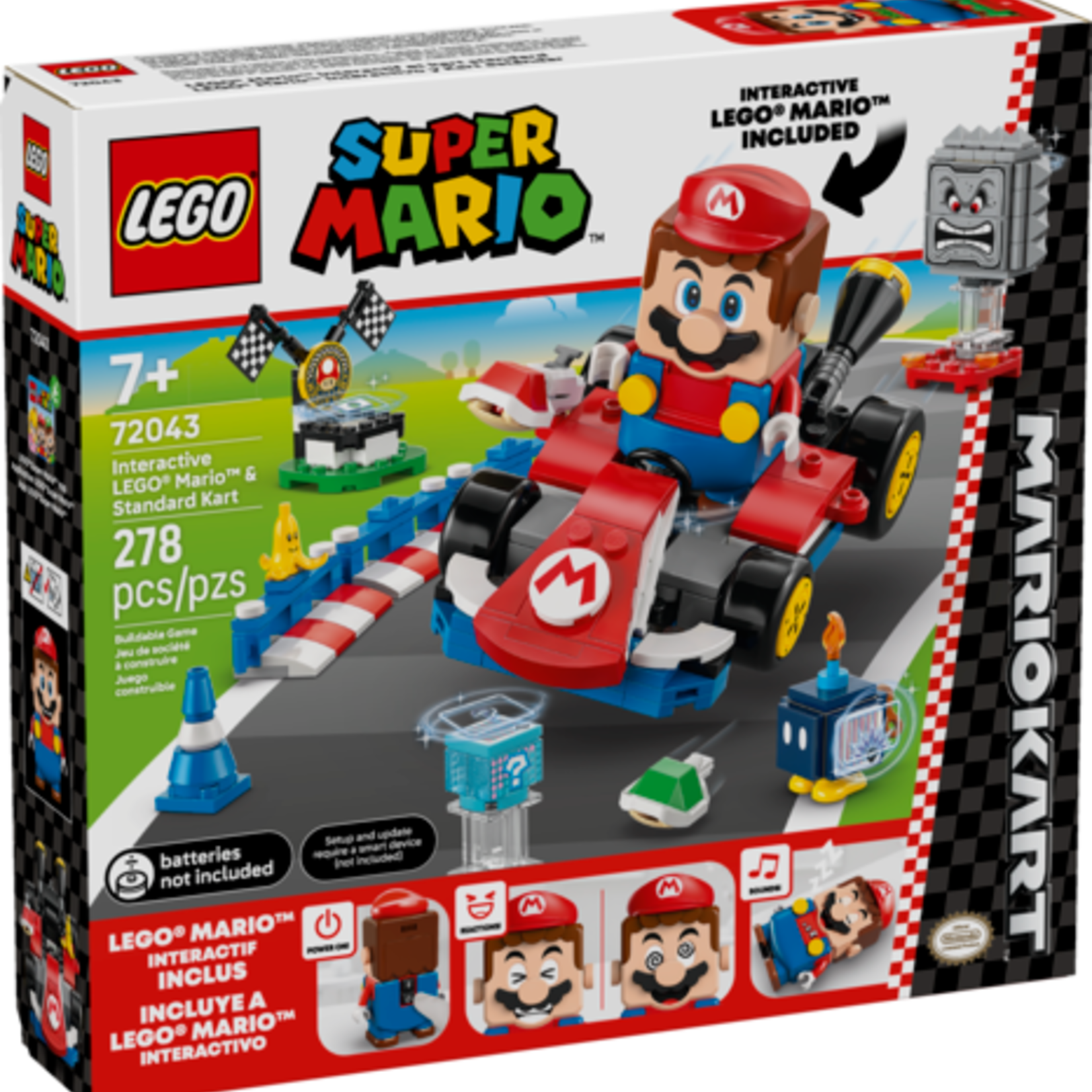 Lego Lego 72043 Super Mario - Mario Kart™ – LEGO® Mario™ interactif et kart standard