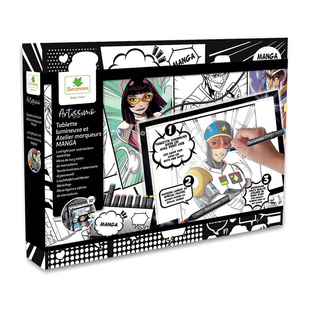 Sycomore Tablette Lumineuse et Atelier marqueurs Manga