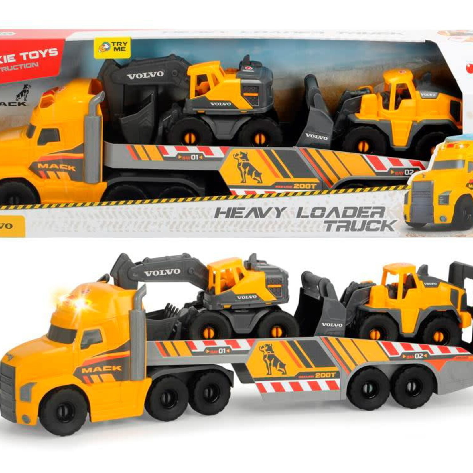 Dickie Toys Dicke-Mack/Volvo Camion Transporteur de machinerie lourde