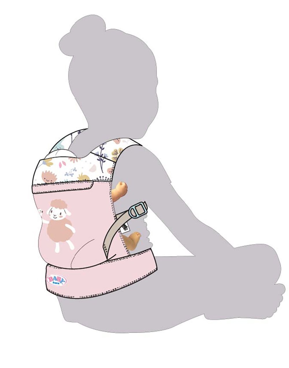 Zapf Creation Baby Born - Porte-bébé fleur