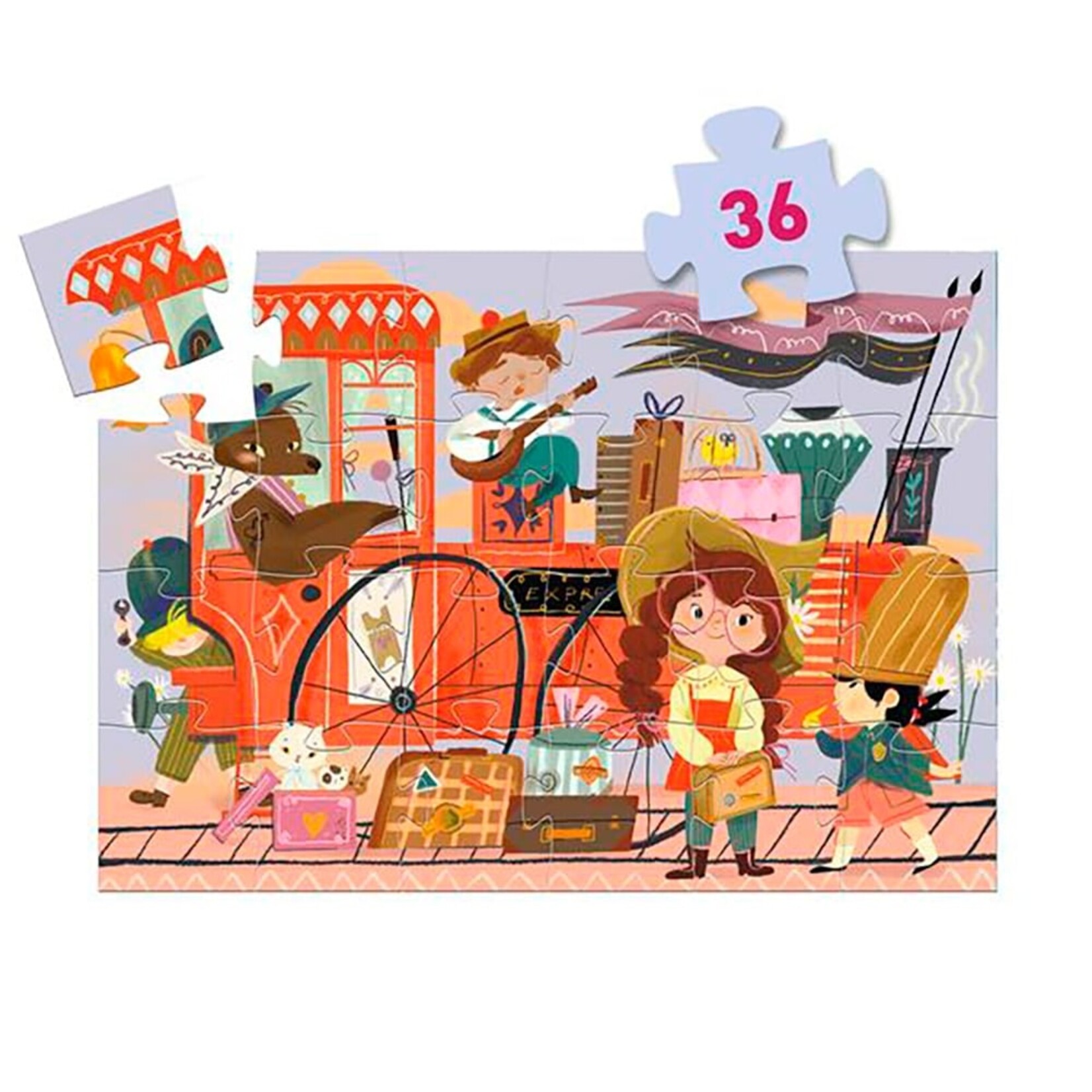 Djeco Djeco 36 - Puzzle Silhouette - Le Voyage de Mia