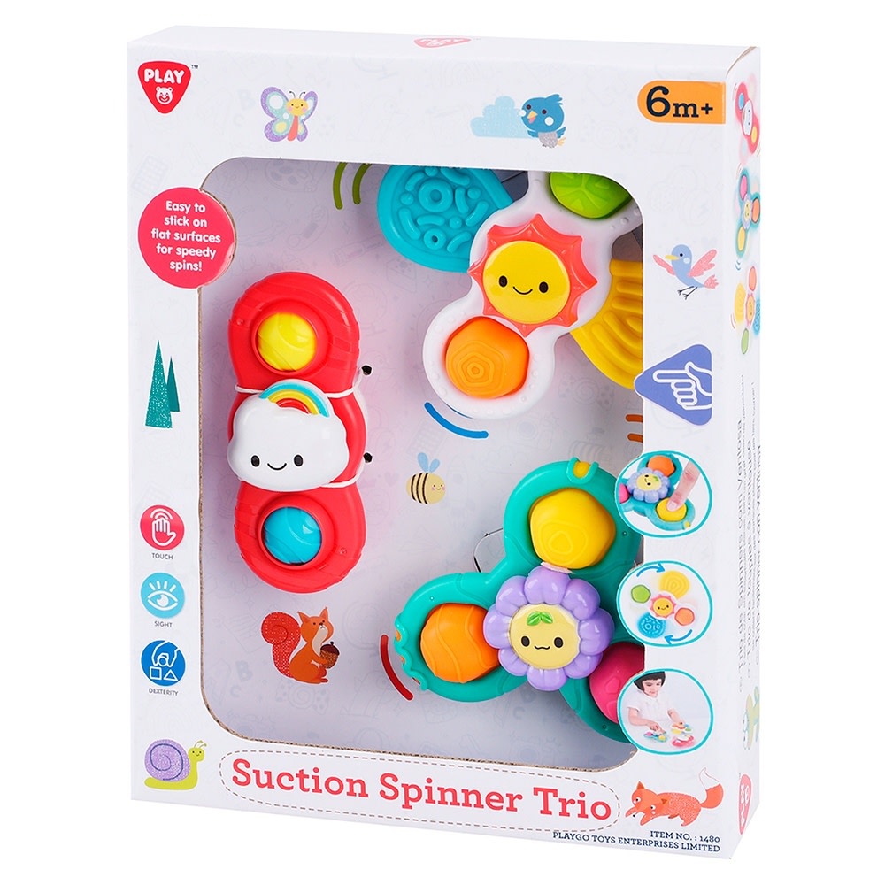 Trio de toupies à ventouse