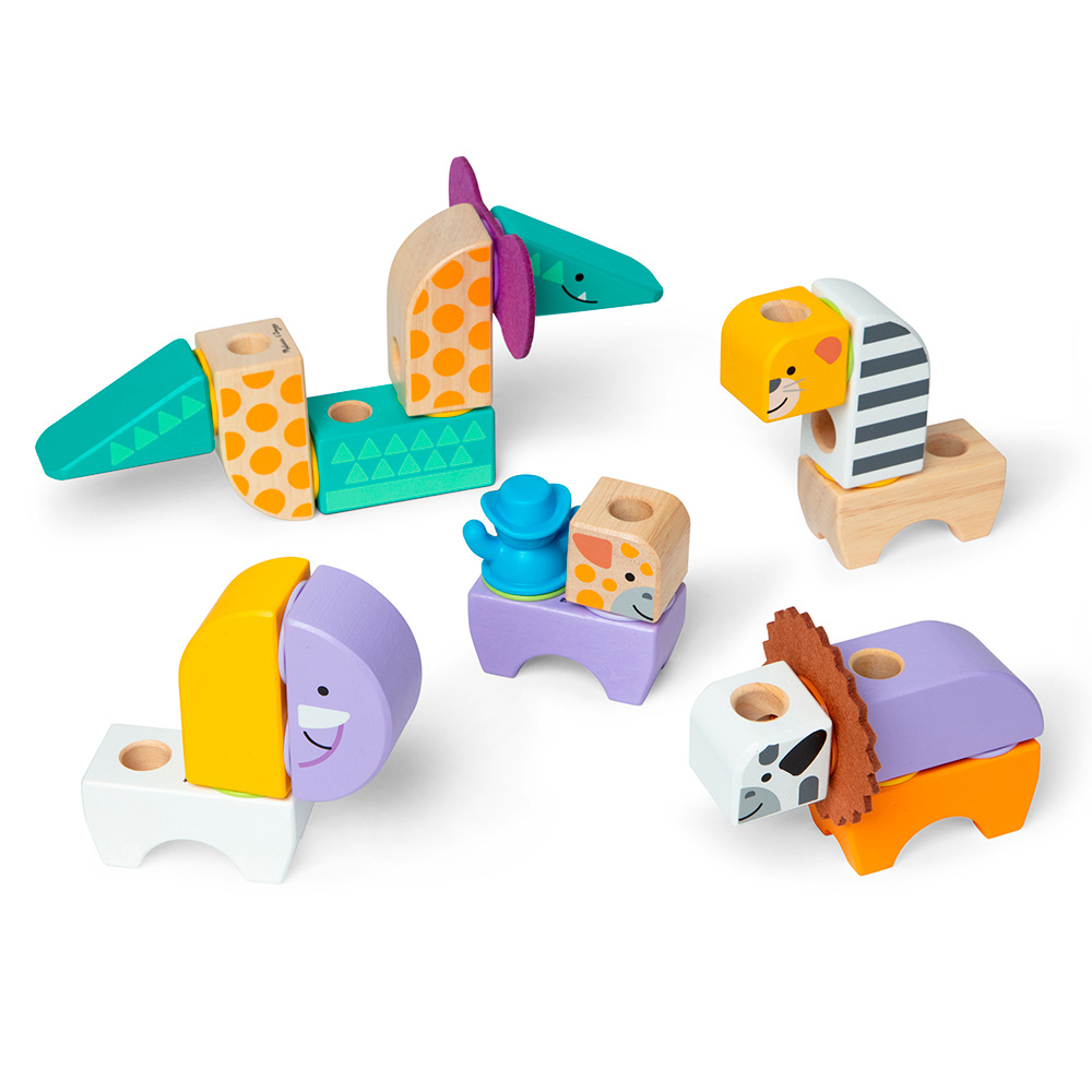Melissa & Doug M&D - Blockables - Kit de jeu safari - 34 Pièces