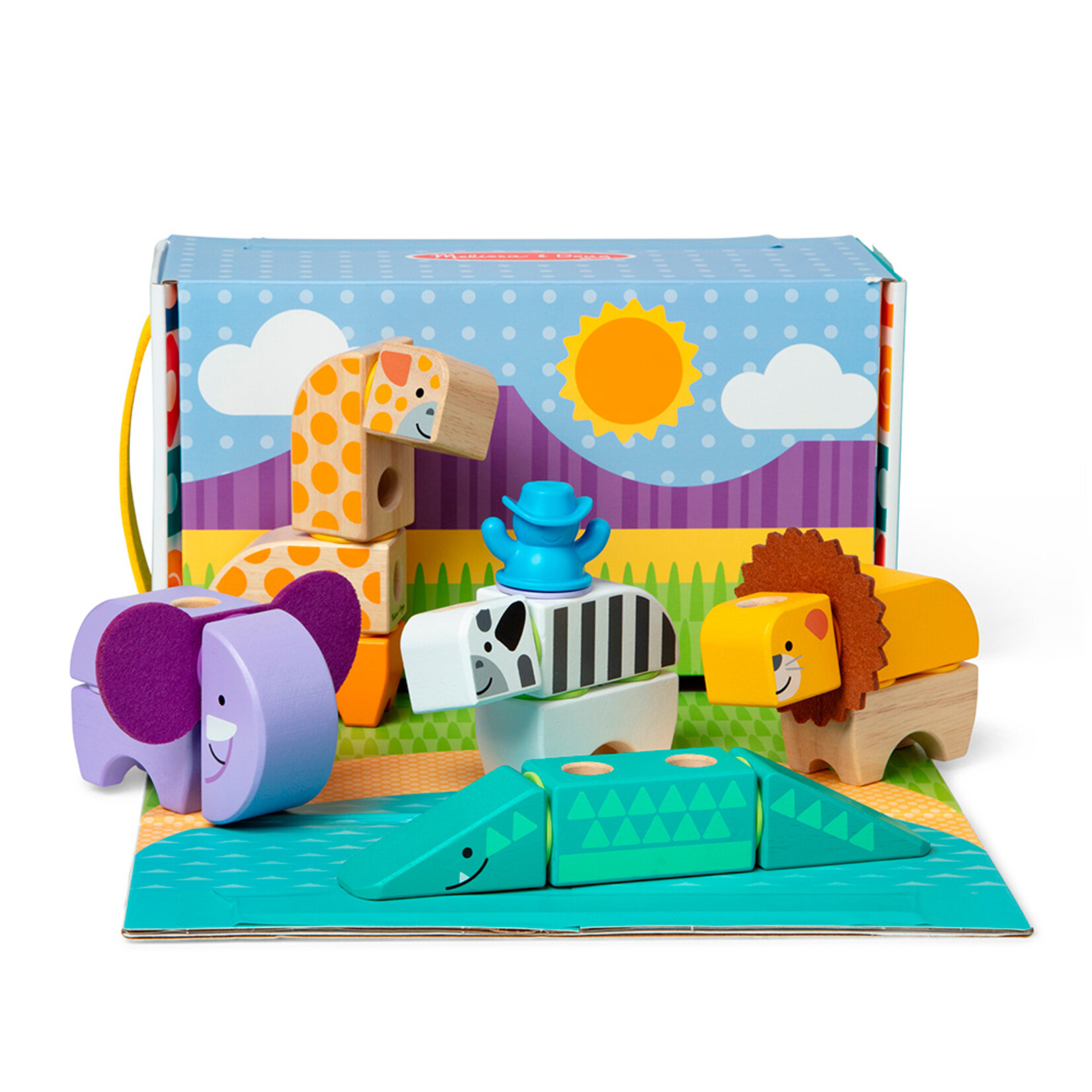 Melissa & Doug M&D - Blockables - Kit de jeu safari - 34 Pièces