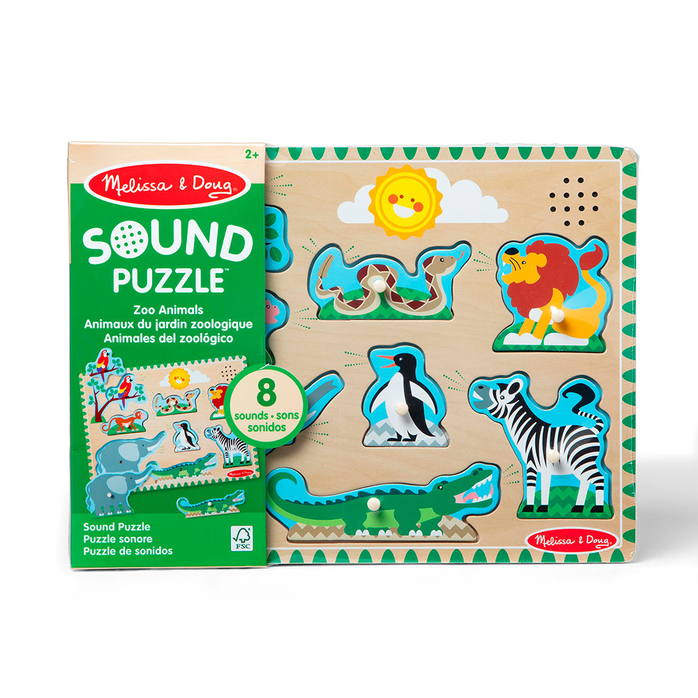 Melissa & Doug Casse-tête sonore 8 morceaux - Animaux jardin zoologique