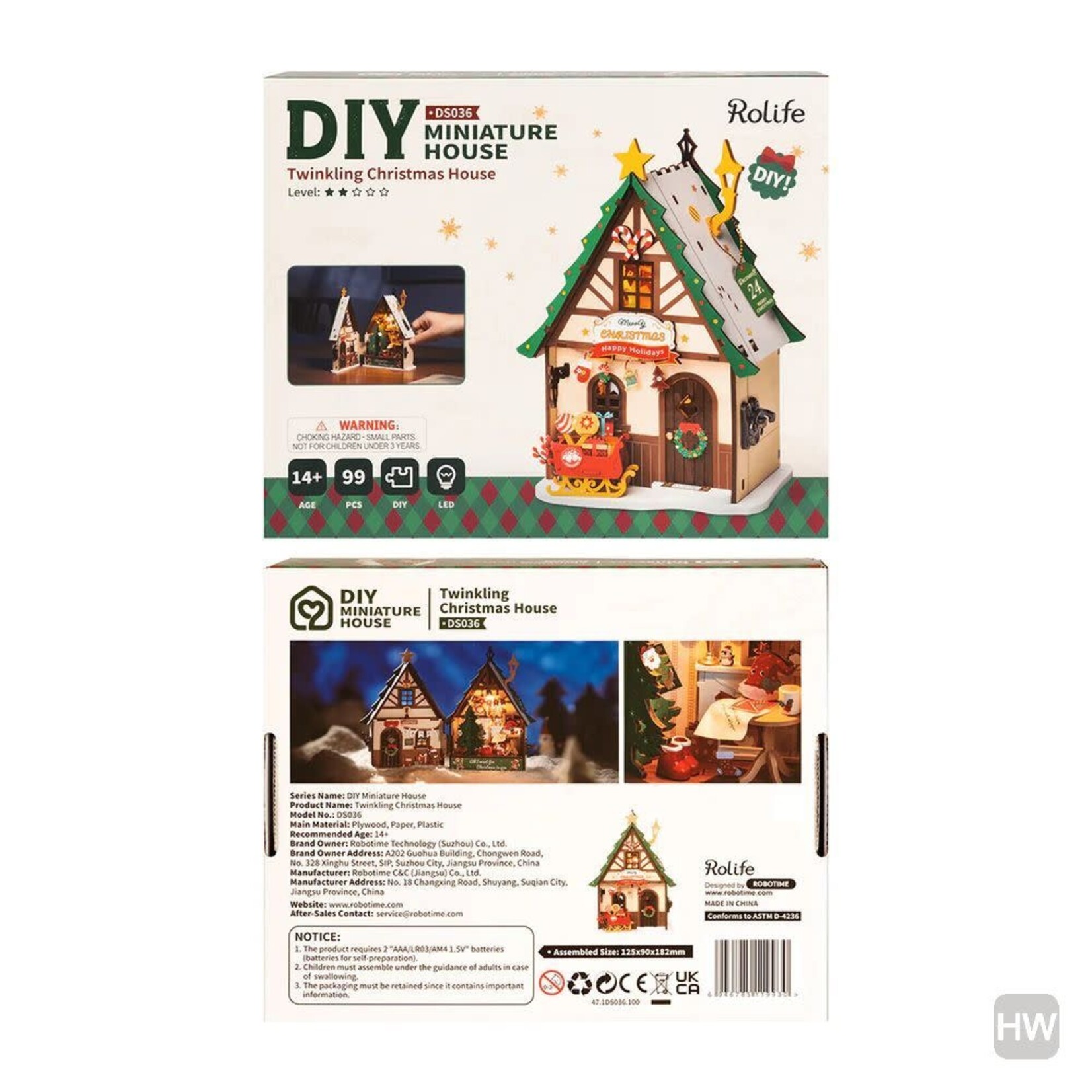 Robotime Rolife - DIY Miniature House - Twinkling Christmas House