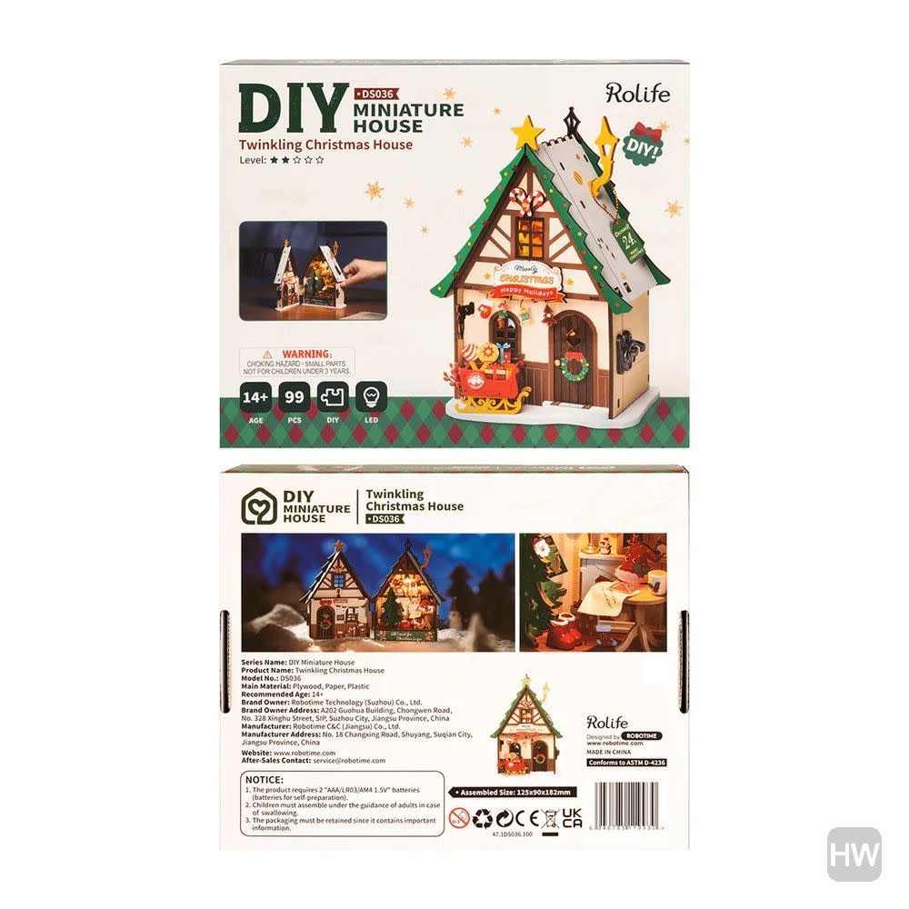 Robotime Rolife - DIY Miniature House - Twinkling Christmas House