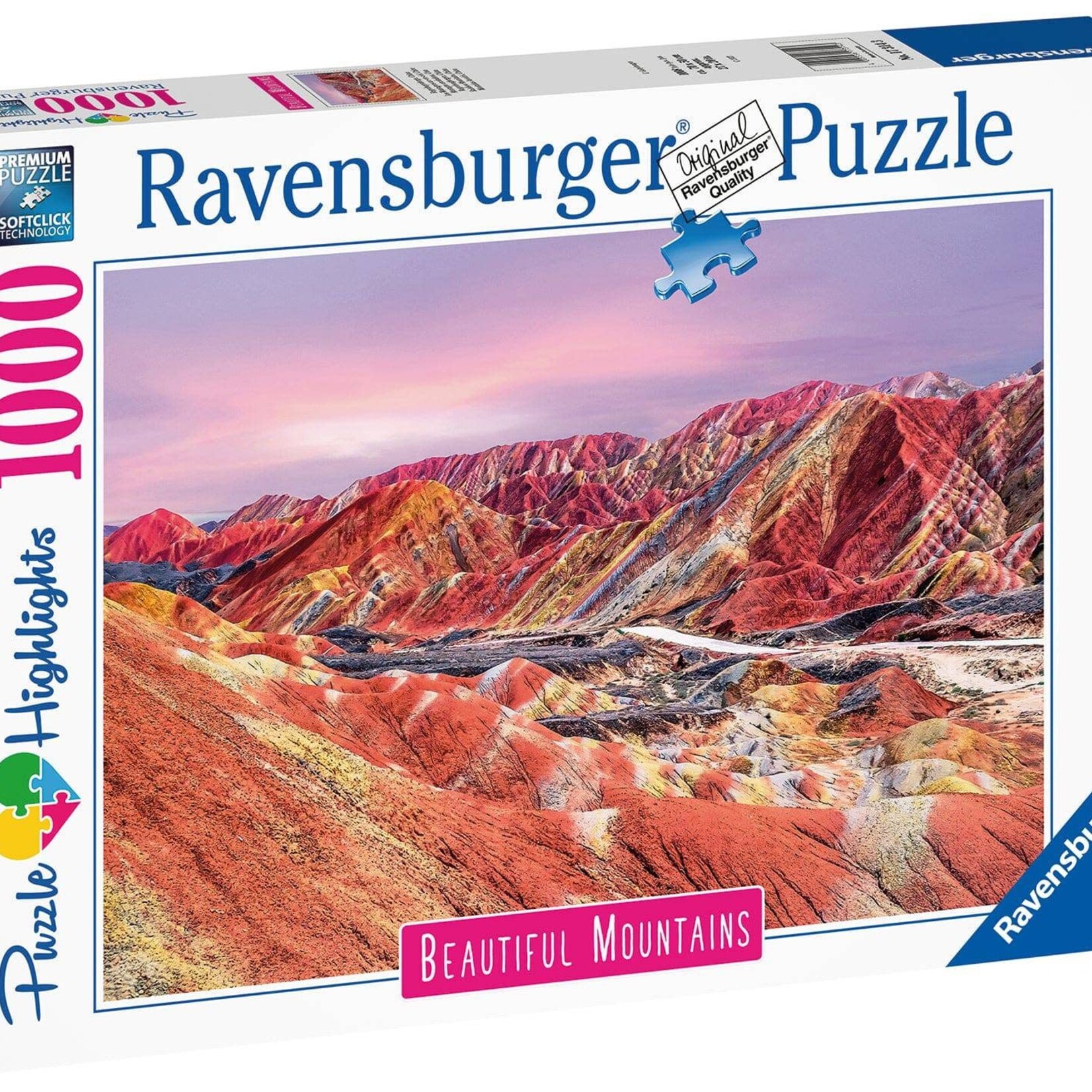 Ravensburger Ravens 1000 - Beautiful Mountains - Rainbow Mountains - China