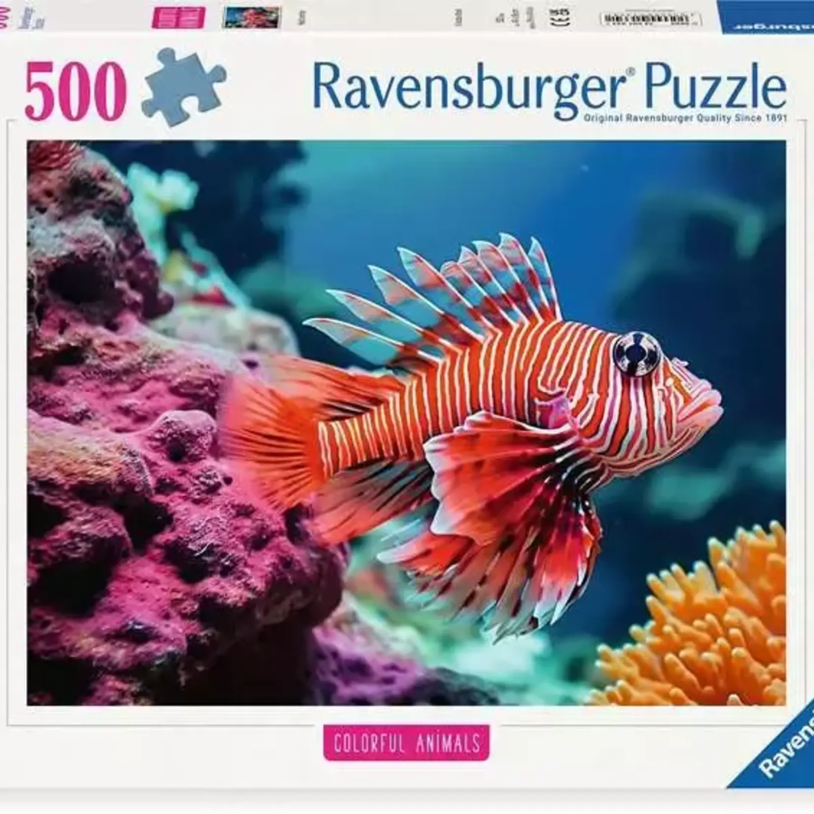 Ravensburger Ravens 500 - Colorful Animals - Poisson-lion rouge