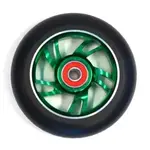 Scooter Wheel, Alloy, 100mm incl abec-9 bearing, GREEN core