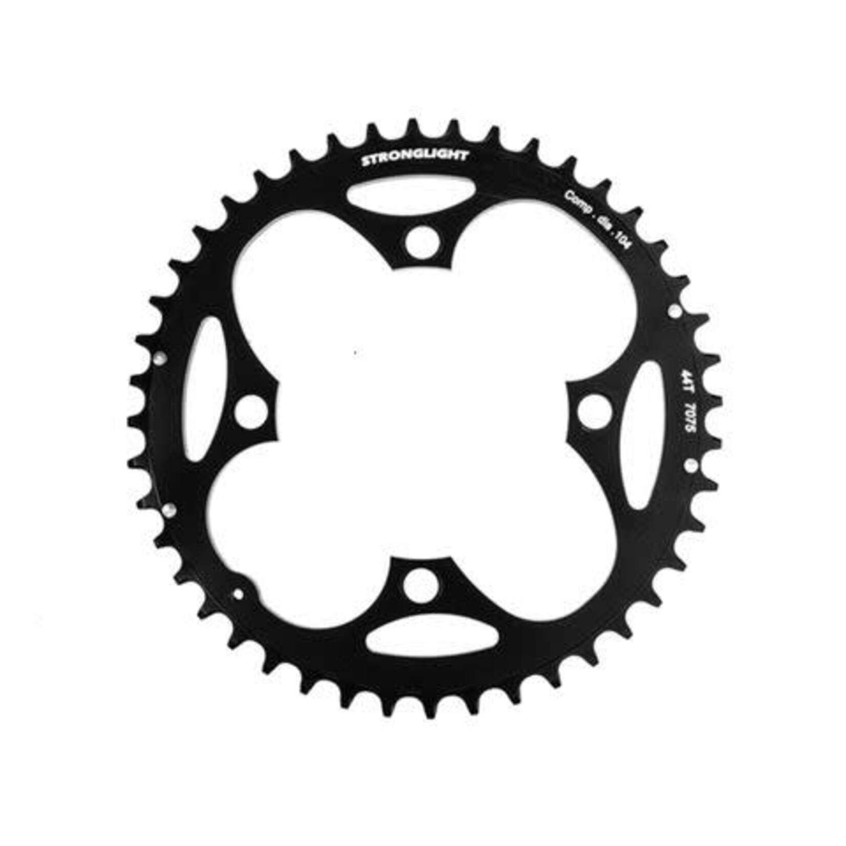 CHAINRING - MTB "STRONGLIGHT", 44T, 7075 CNC Black - 104mm BCD, 4 Hole for 9 Spd