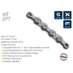 CHAIN - 8 Speed - KMC E8 EPT - 136L - DARK SILVER - EcoPro TeQ Coating - w/Connect Link - EXTRA LONG - (Ebike Chain, higher pin power for e-Bike torque)