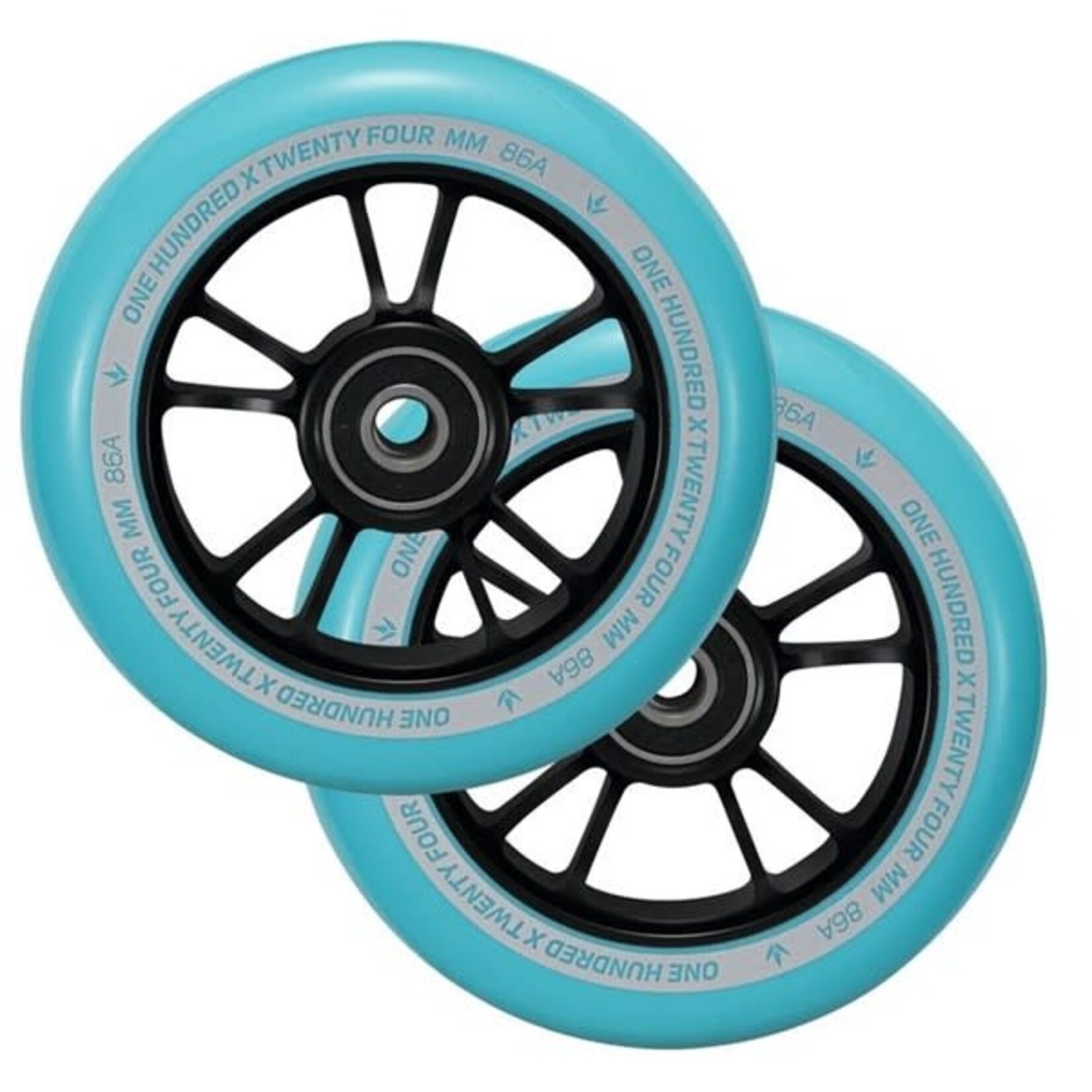 Envy Wheel 110mm S3 - Black/Teal (pair)