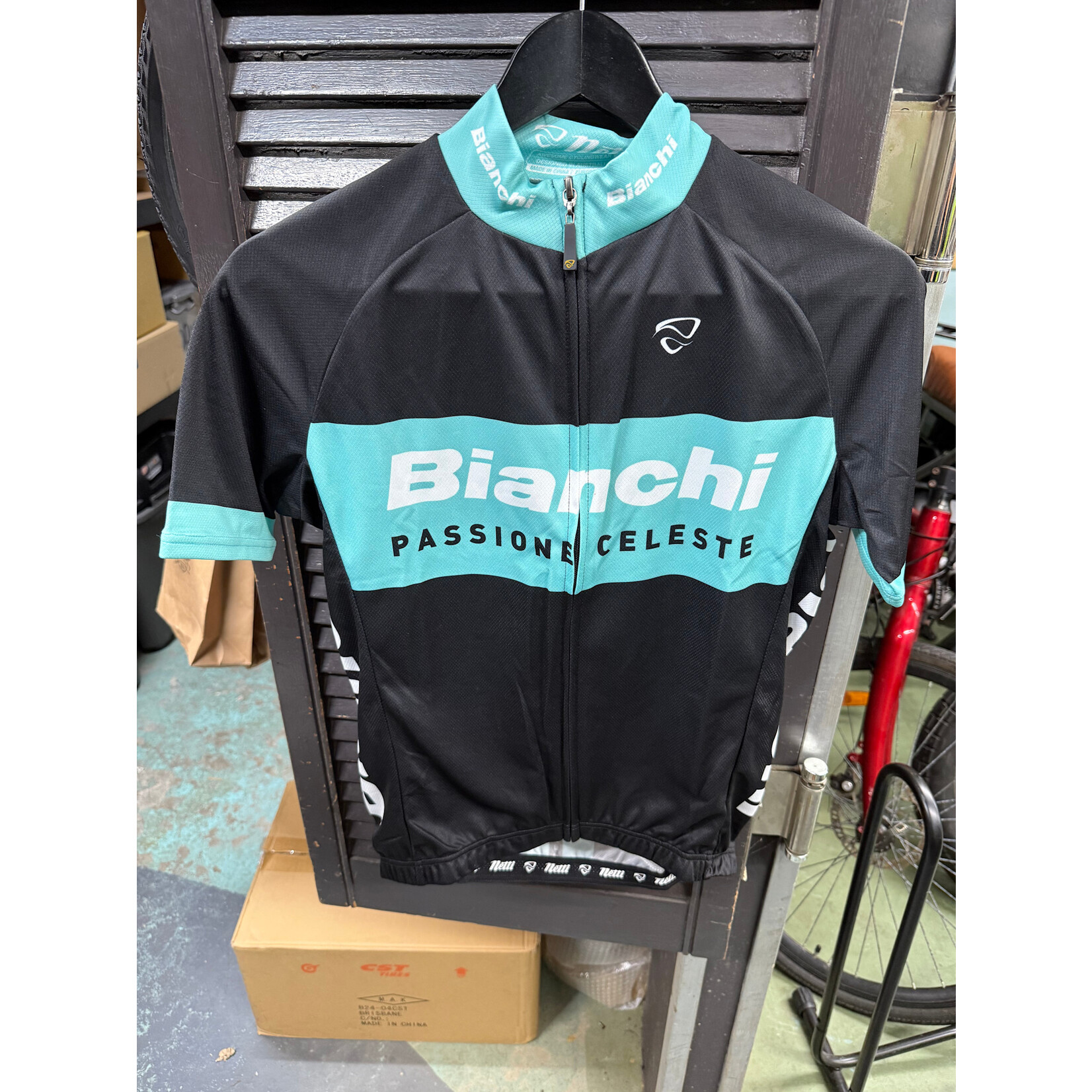 Bianchi SS Jersey Black Passione Celeste XS