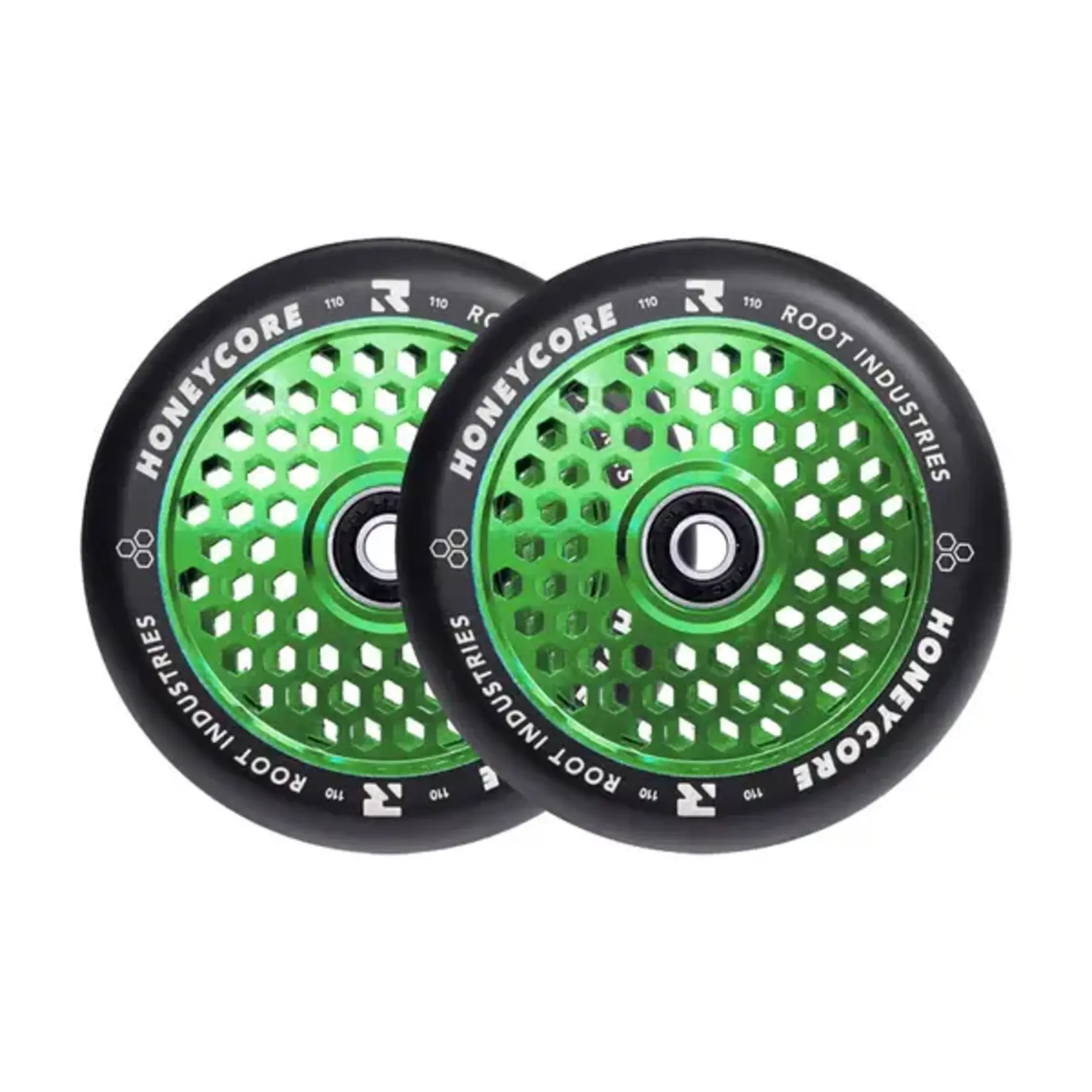 ROOT INDUSTRIES HONEYCORE Wheels 110mm Black/Green (pair)