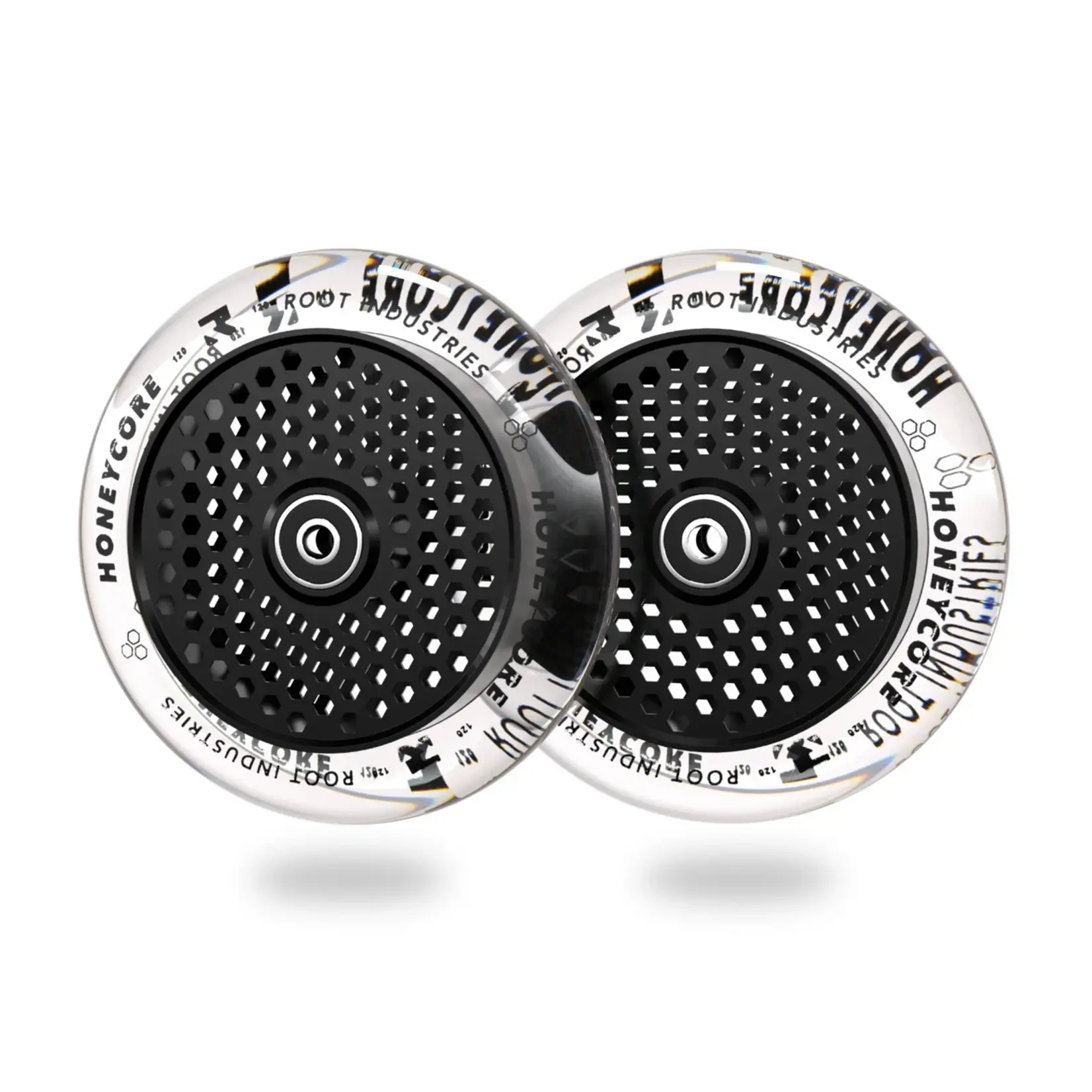 ROOT INDUSTRIES HONEYCORE Wheels 120mm Clear/Black (pair)