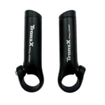 Bar ends, alloy, straight type, 80mm with comfort thumb grooves, Black 2681