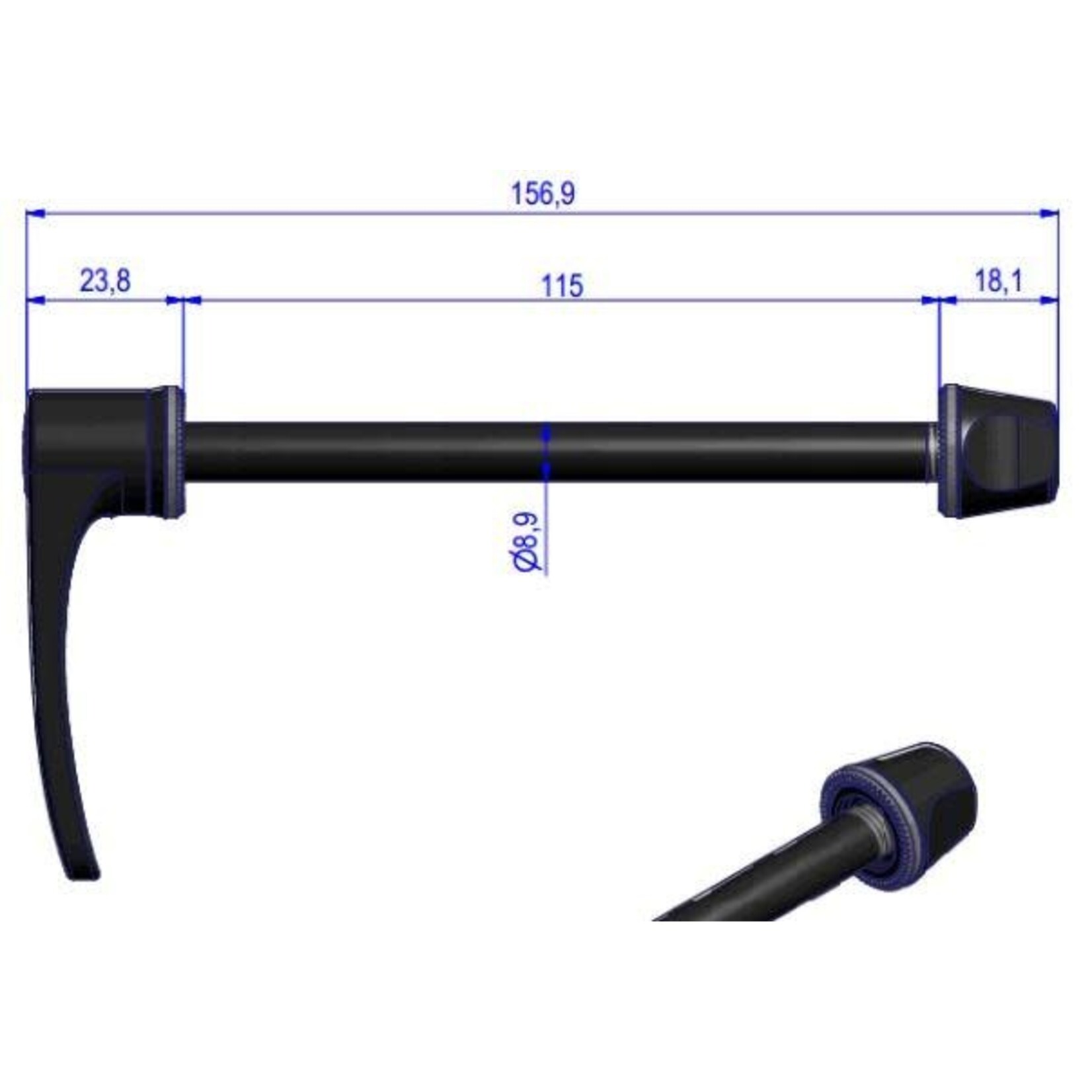 RWS 10 Alu thru bolt 100mm/#9mm