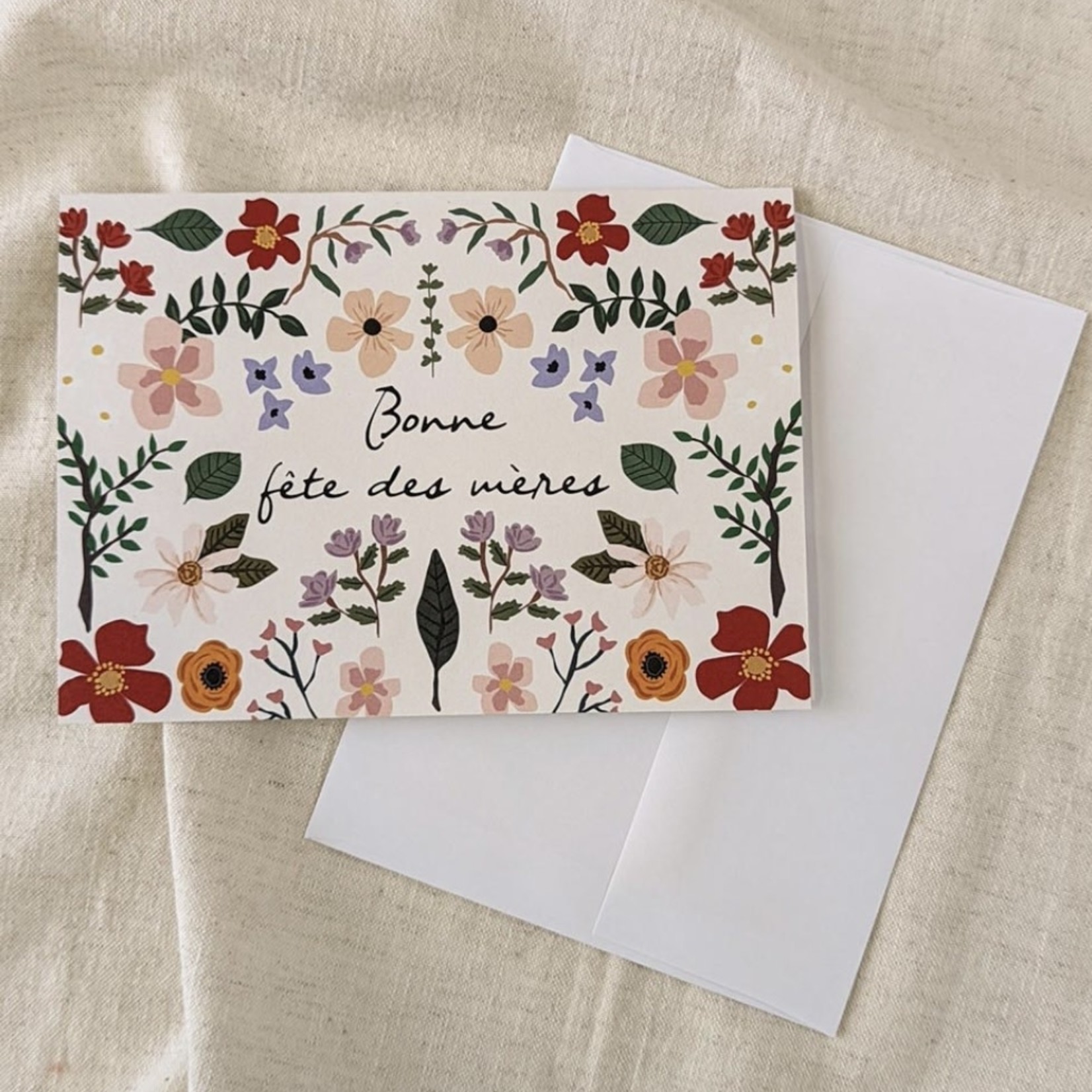 Mimi&August Carte de souhaits - Jardin floral crème