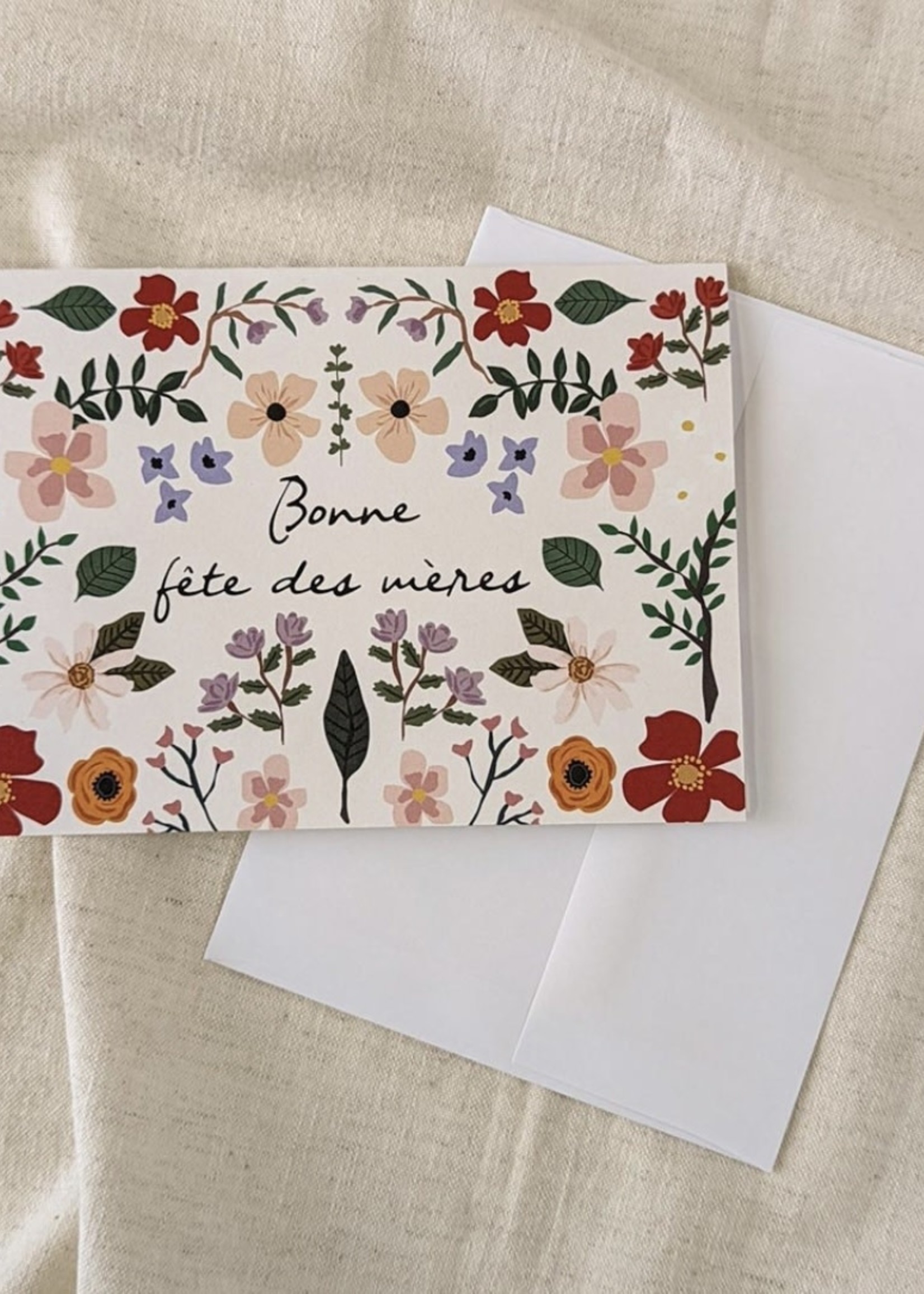 Mimi&August Carte de souhaits - Jardin floral crème