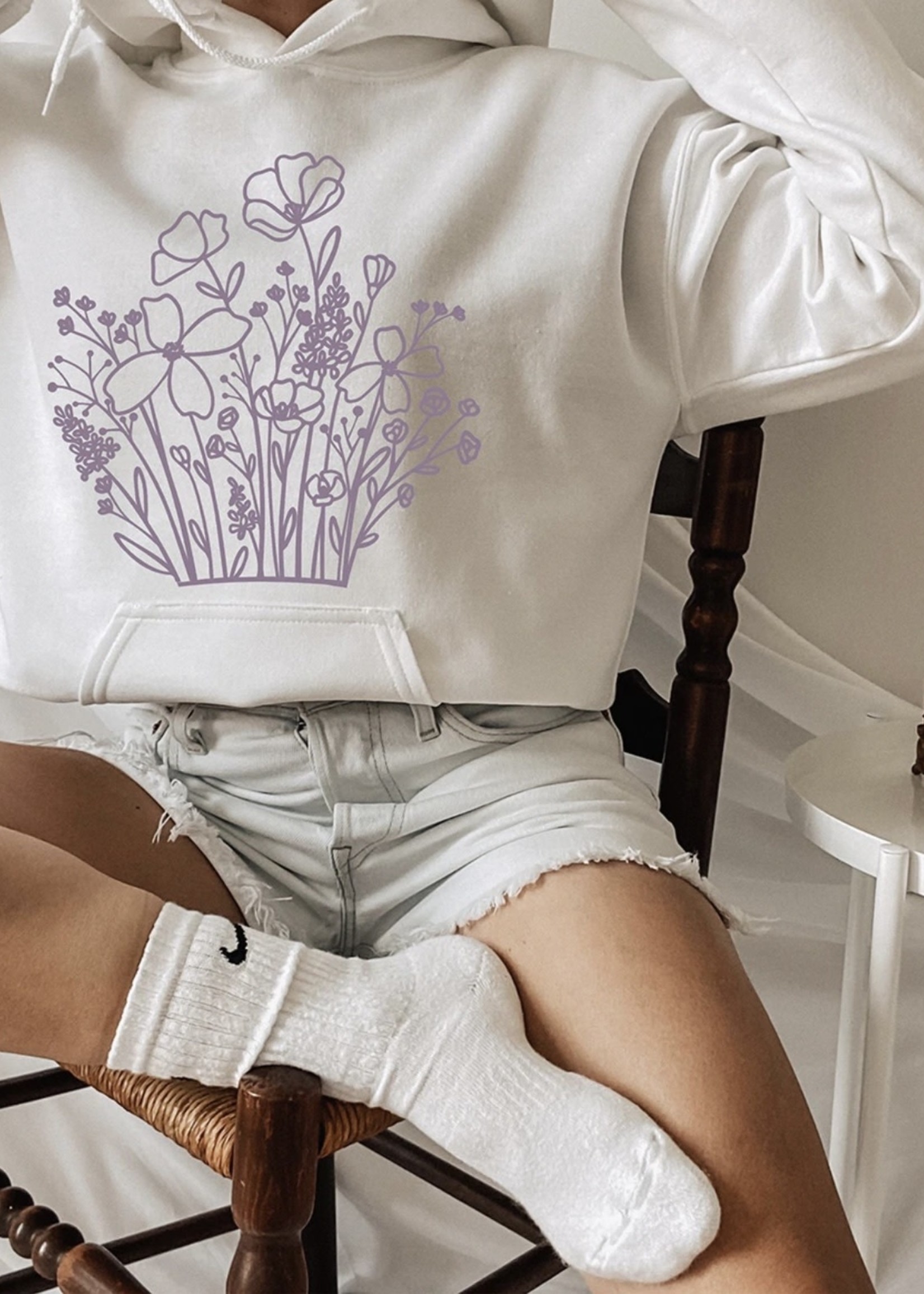 Holive atelier Hoodie Fleurs sauvages