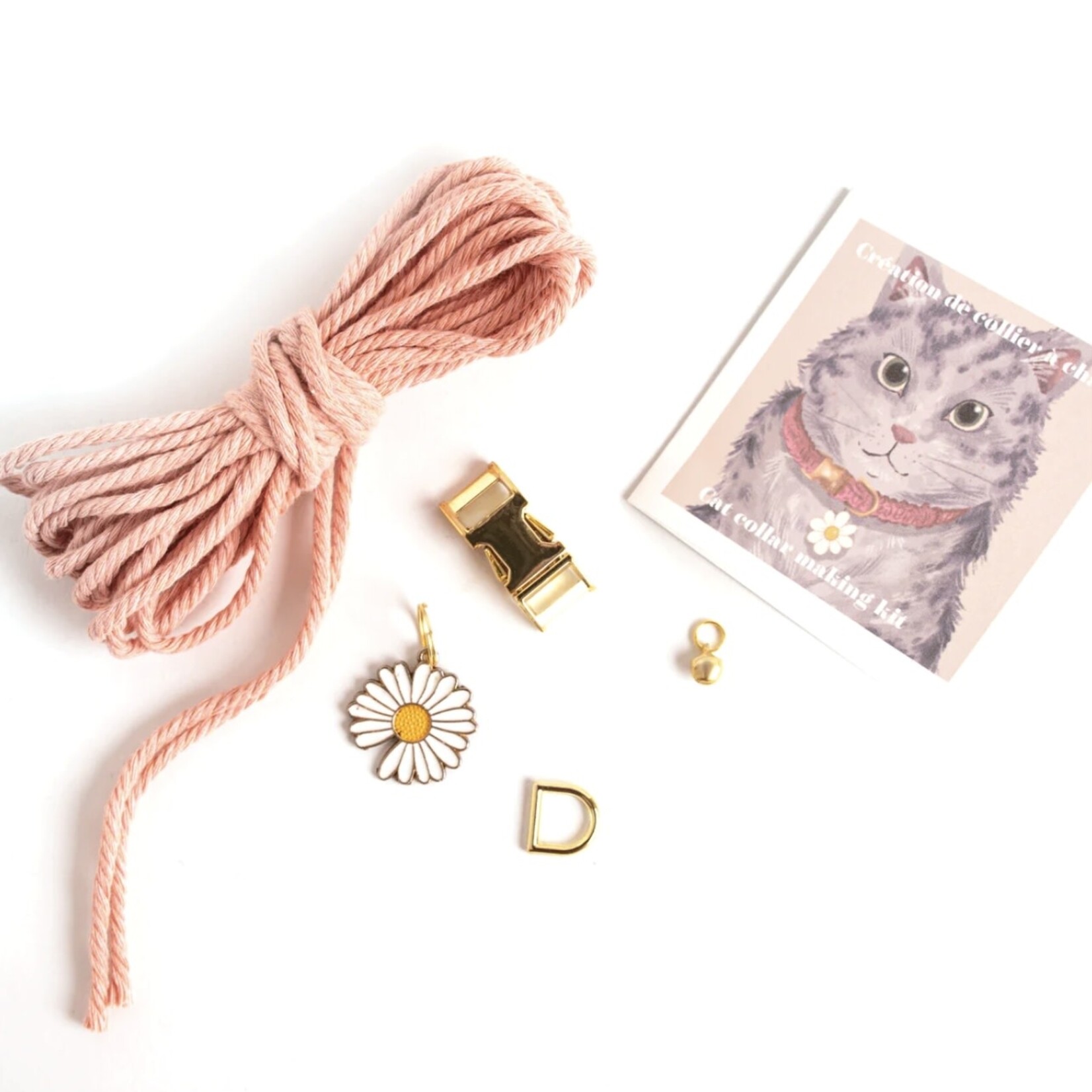 Brin brun Coffret créatif-Fabrication de collier pour chat en macramé