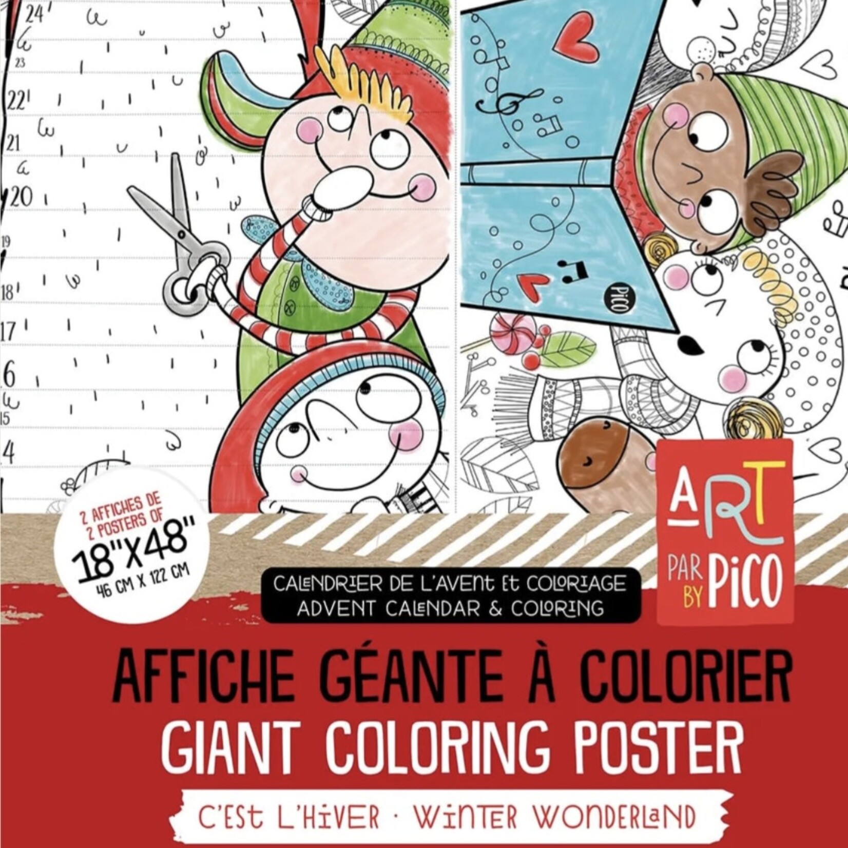 Posters géants à colorier 5 modèles panachés - Initiatives Objets