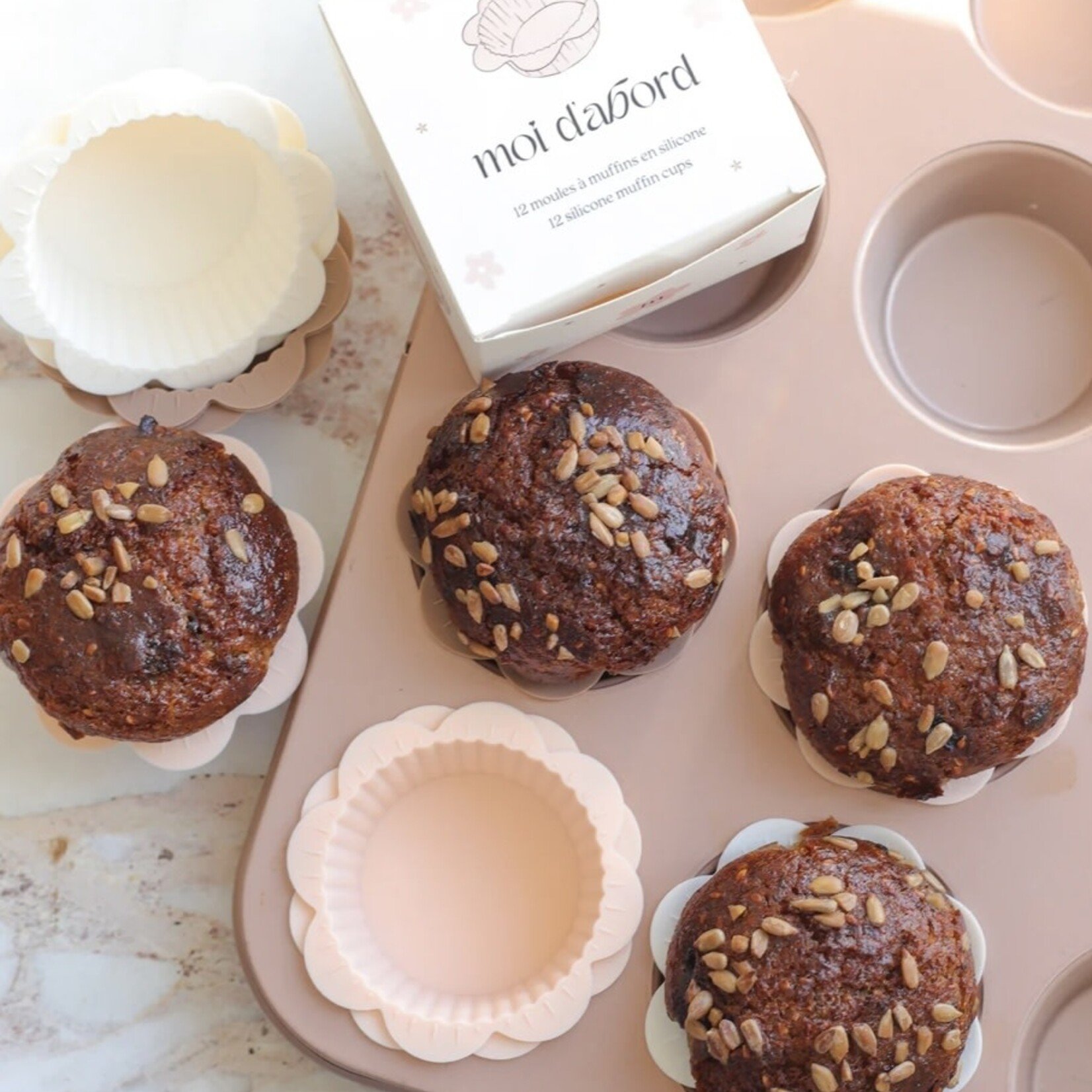 Moi d'abord Moules à muffins en silicone