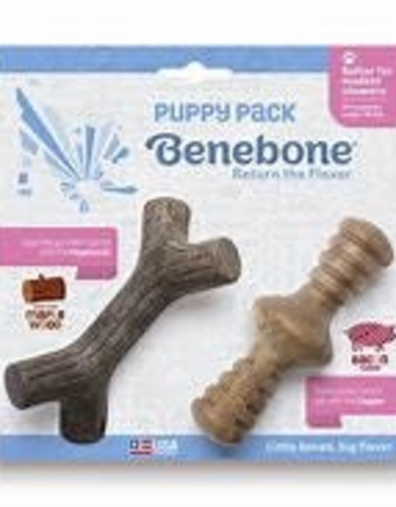 Benebone Benebone Zaggler Puppy Maple /Bacon 2Pk