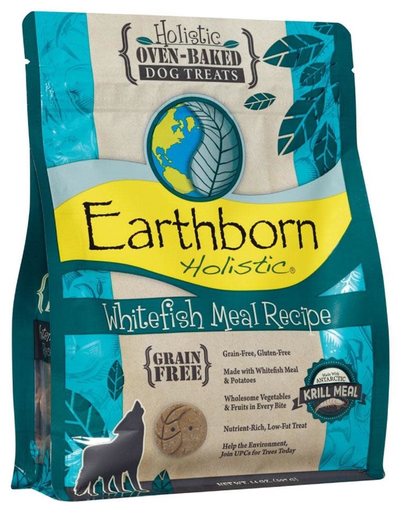 Earthborn Holistic Earthborn Holistic Grain Free Oven Baked Biscuits Whitefish Meal Recipe Dog Treats 14 oz