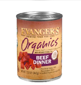 Evangers Evangers Organic Beef Dog Food Cans 12.8Oz Can