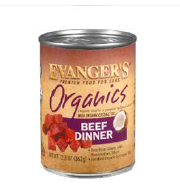 Evangers Evangers Organic Beef Dog Food Cans 12.8Oz Can