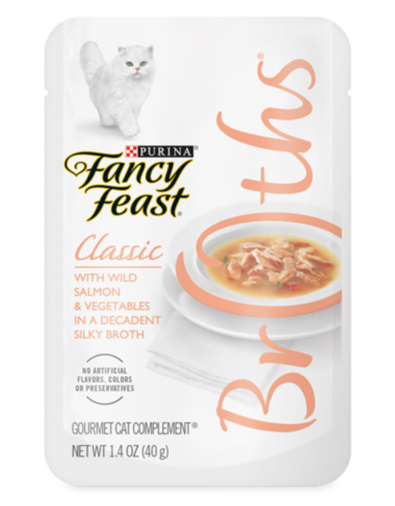 Fancy Feast Fancy Feast Classic Broths With Wild Salmon And Vegetables Supplemental Cat Food Pouches 1.4oz pouch