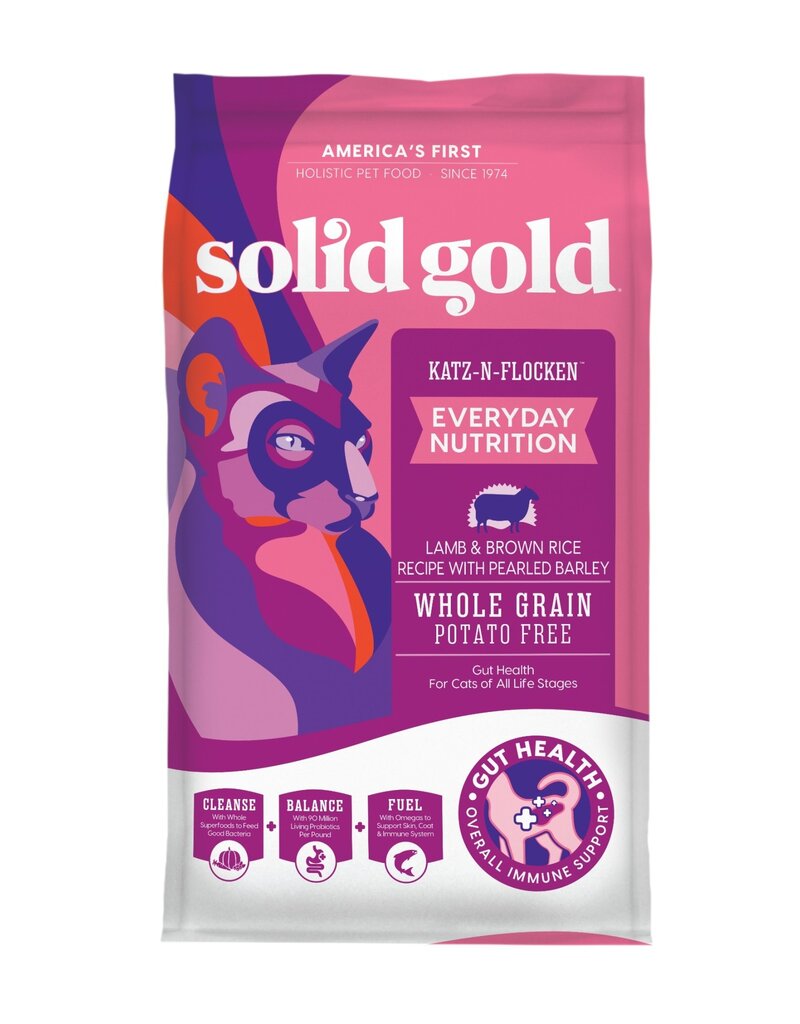 Solid Gold Solid Gold Katz-N-Flocken Lamb & Brown Rice Dry Cat Food 4 lb