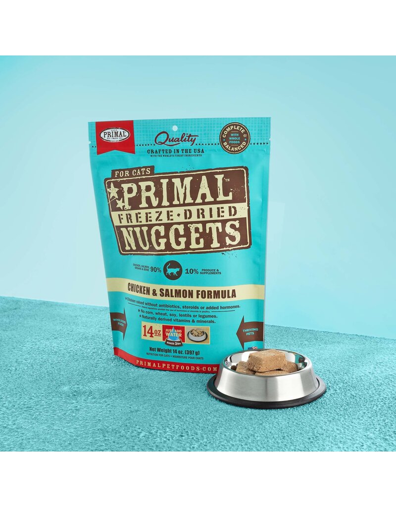 Primal Pet Foods Primal Feline Raw Freeze-Dried Nuggets Chicken & Salmon Formula 14 oz