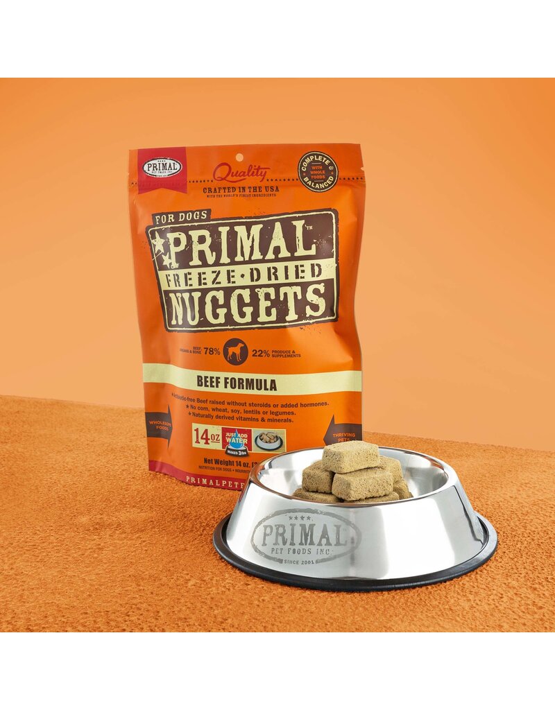 Primal Pet Foods Primal Pet Foods Canine Raw Freeze Dried Nuggets Beef Formula 14 oz